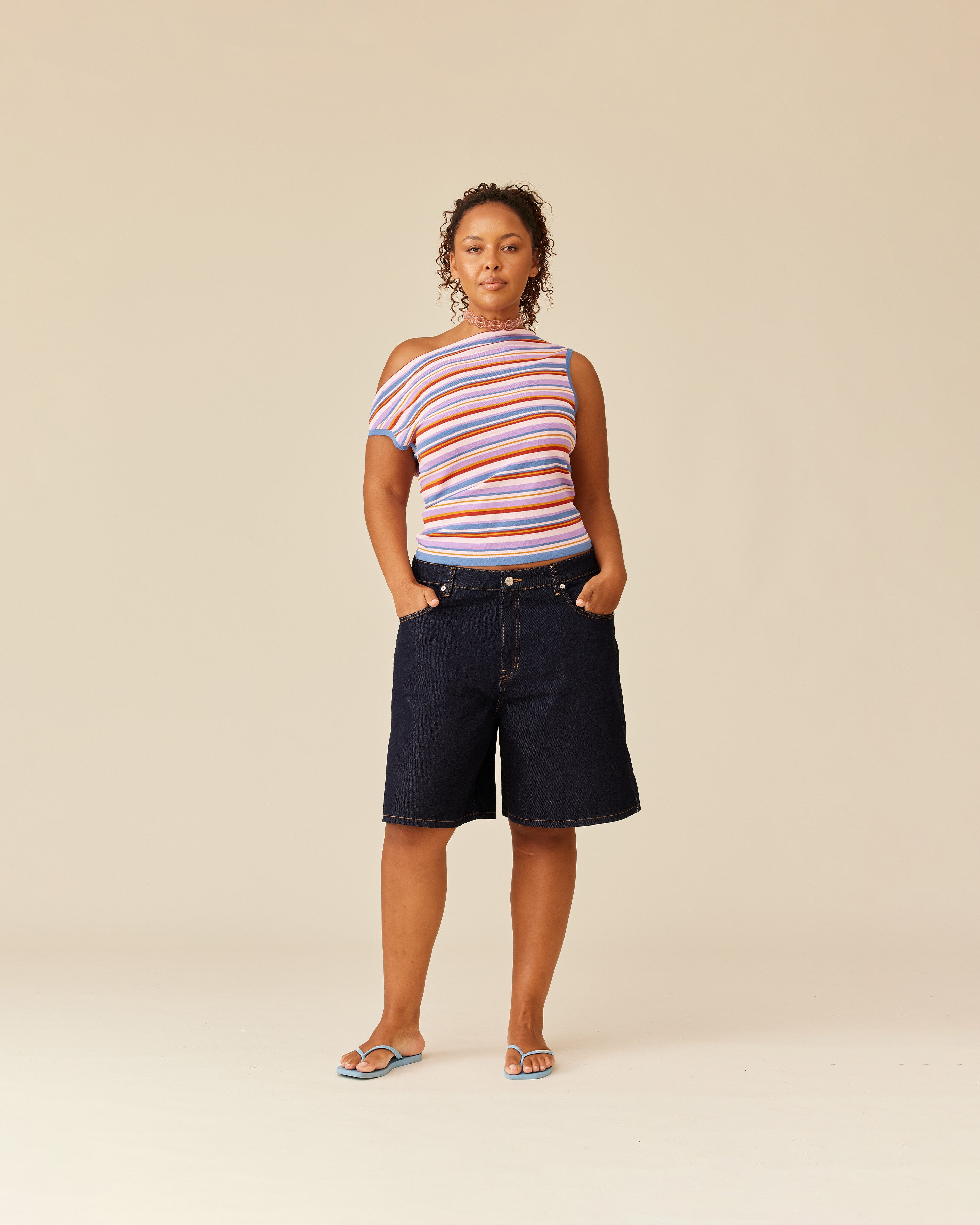 EMMA KNIT TOP LILAC SUNSET STRIPE | RUBY