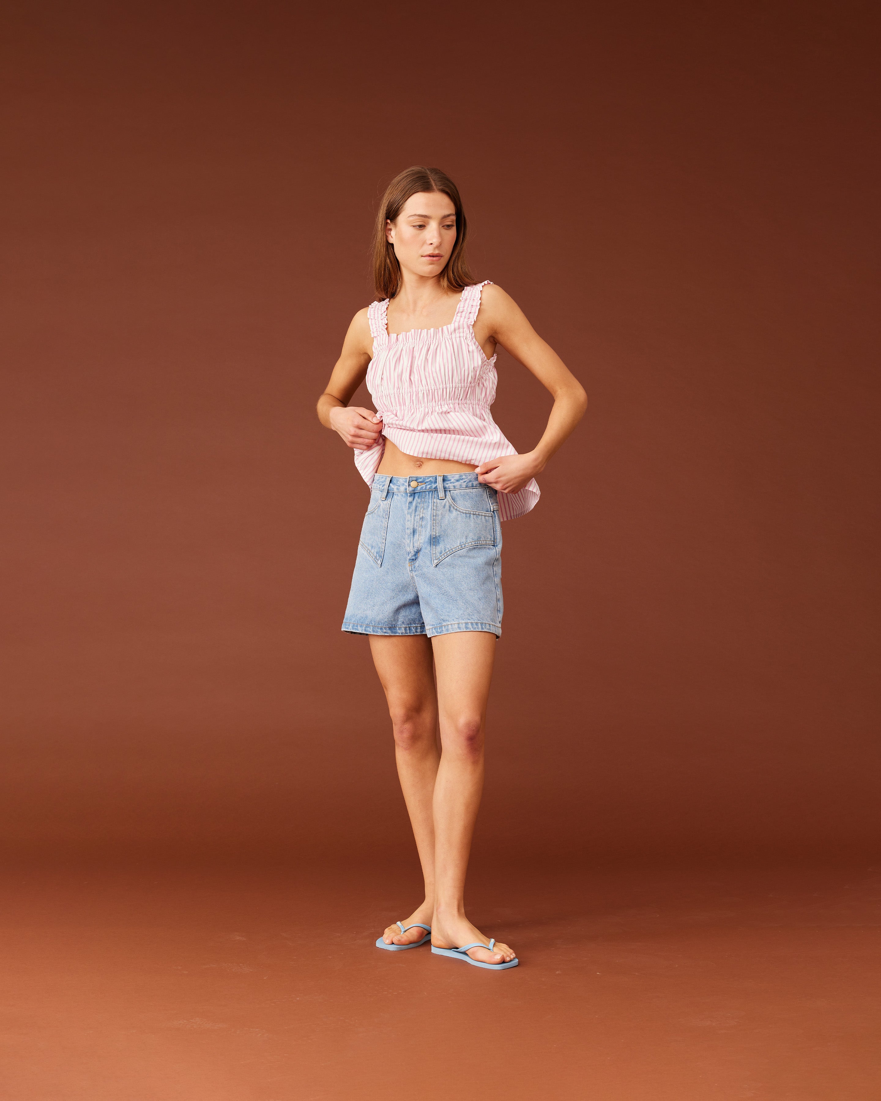 CLOVER DENIM SHORT BLUE | RUBY