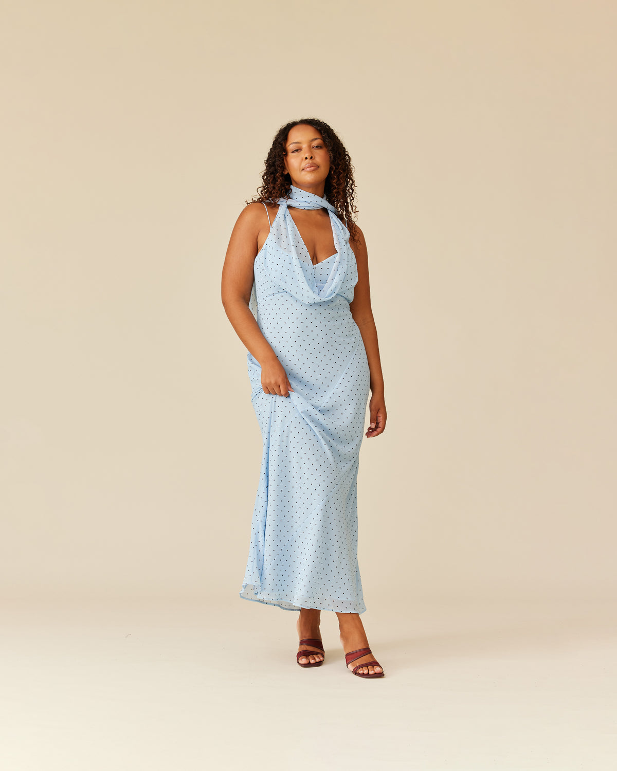 RILEY SASH DRESS BLUE POLKA DOT | RUBY RILEY SASH DRESS BLUE POLKA DOT | RUBY