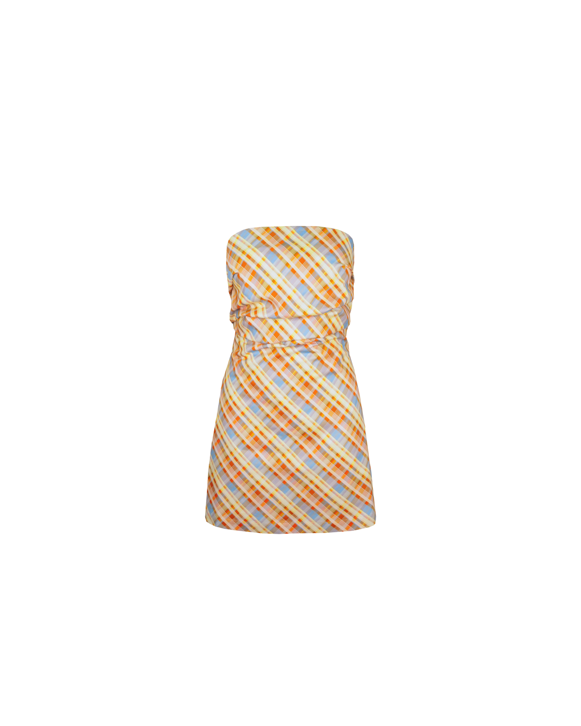 coast cher mini dress CHER MINI DRESS YELLOW TARTAN