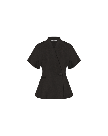 Ruby Coco Short Sleeve Blazer - Charcoal