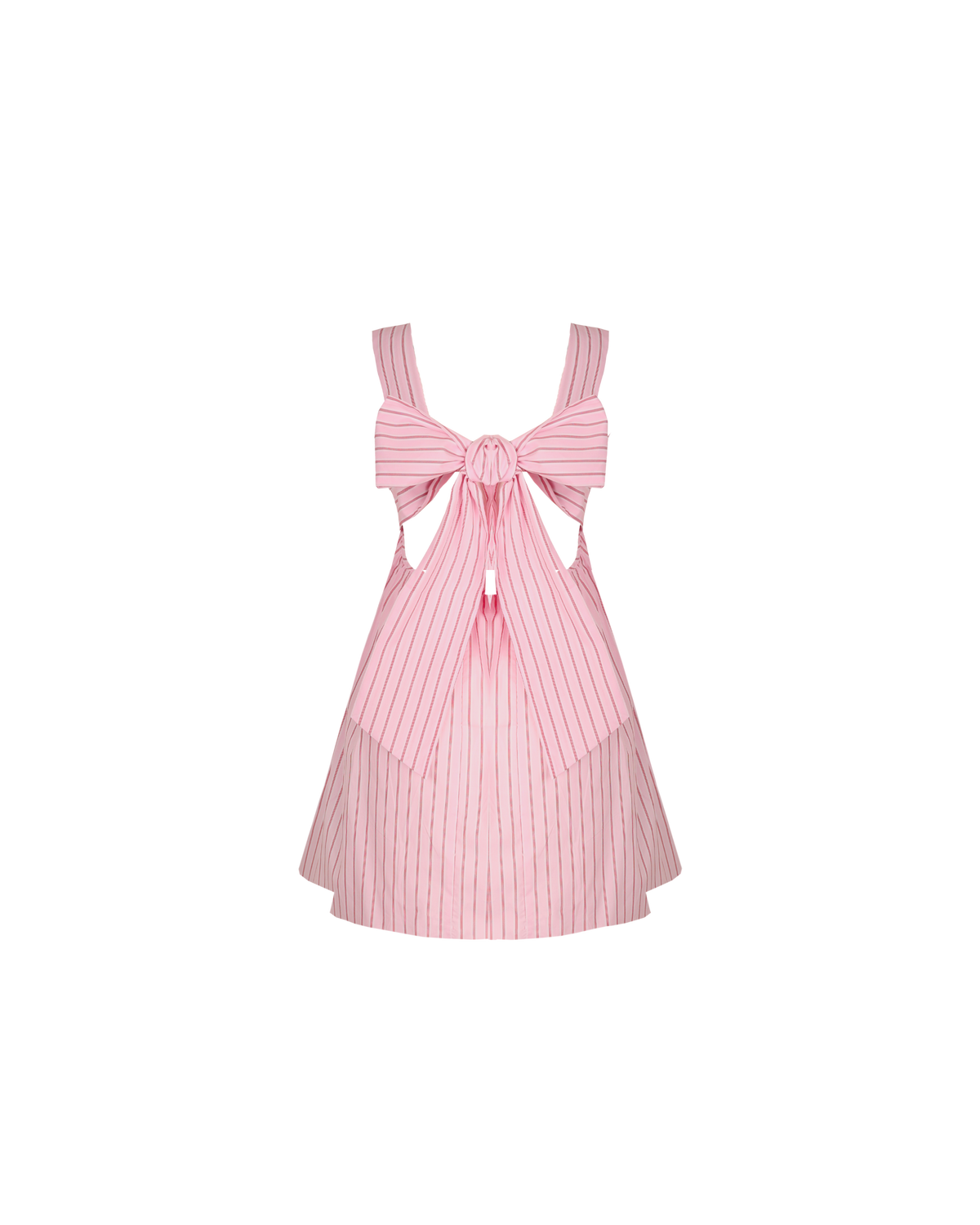 MARGIE TIE MINI DRESS PINK RED STRIPE