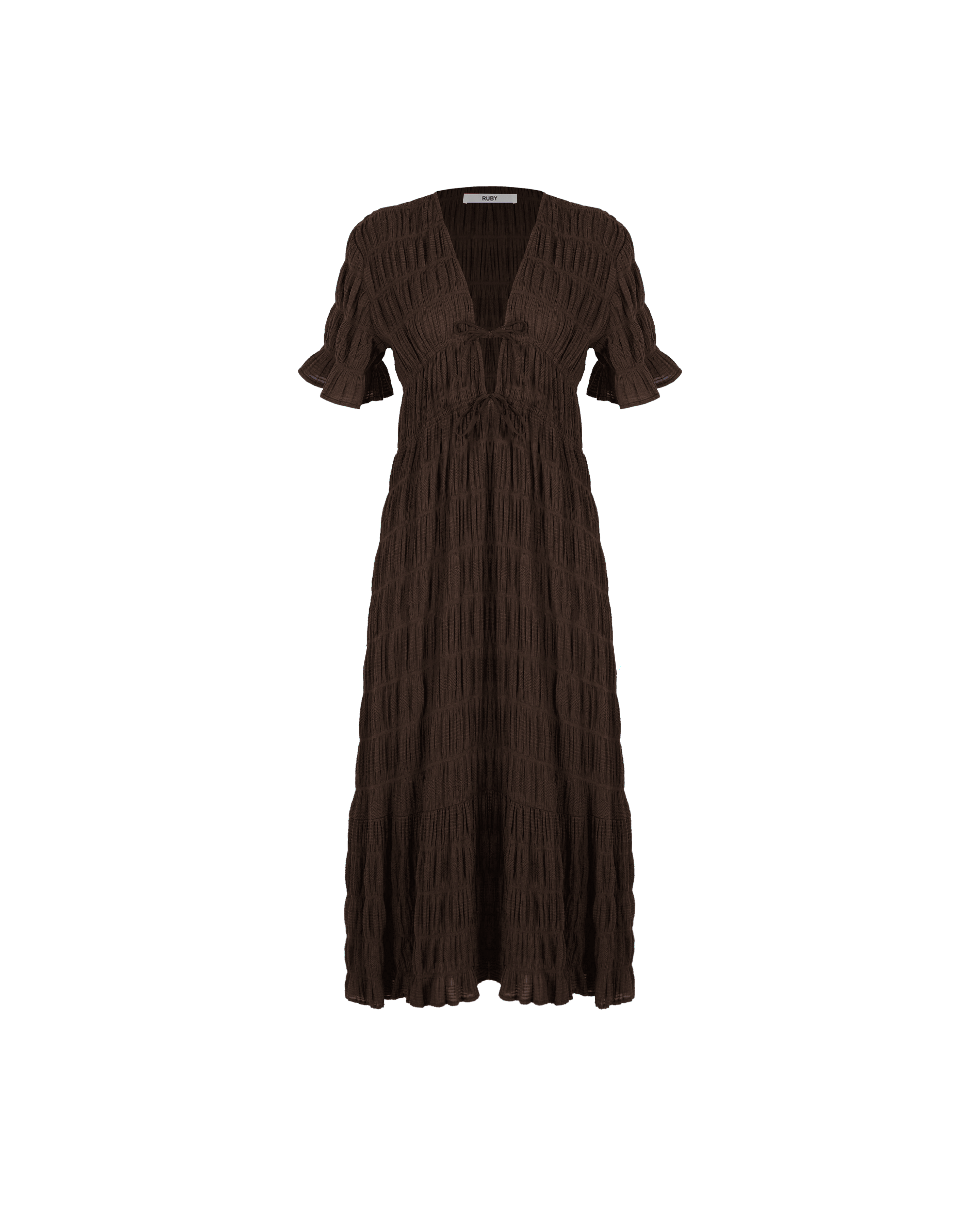 MIRELLA V-NECK DRESS JAVA | RUBY