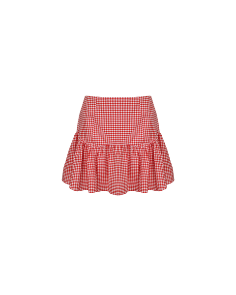 TRULLI MINI SKIRT RED GINGHAM