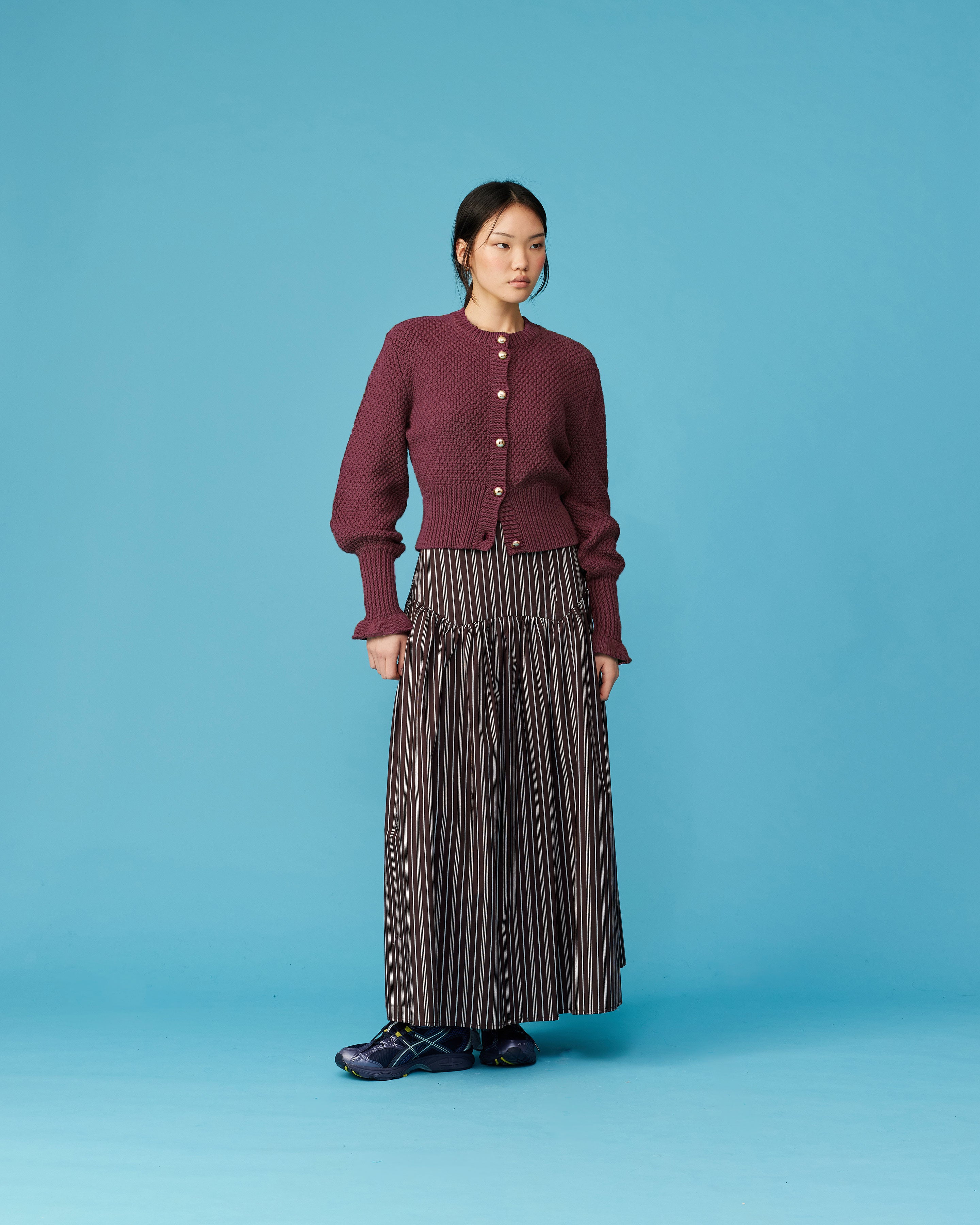 MATILDA COTTON CARDIGAN BURGUNDY | RUBY