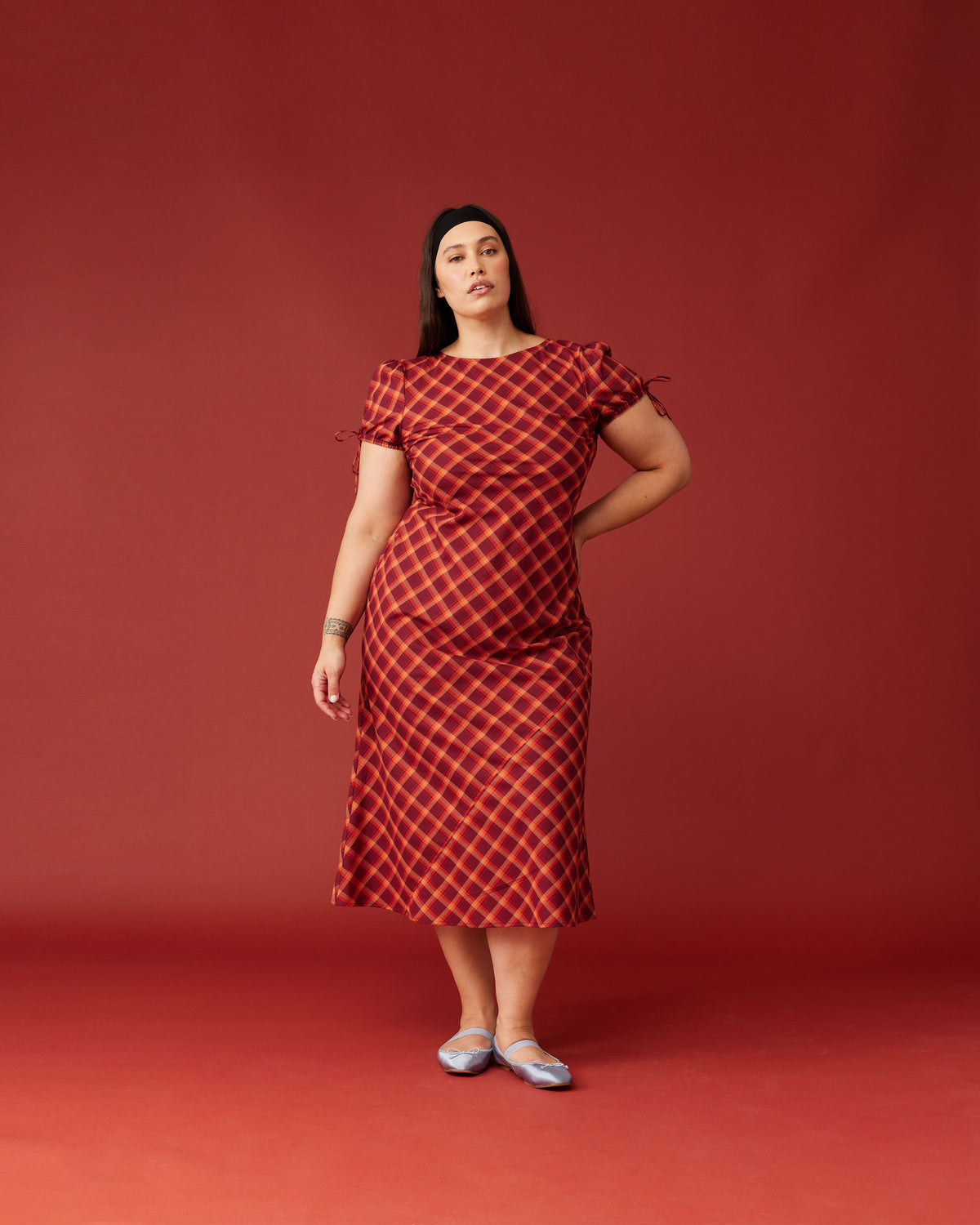 orange tartan dress A Pretty (Warm) Plaid Shirt Dress