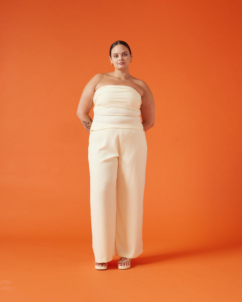 FIREBIRD PANT BUTTER | Classic high waisted pant with a straight leg silhouette in butter. An effortless and versatile piece perfect for work and beyond. This colour way is lined for coverage.