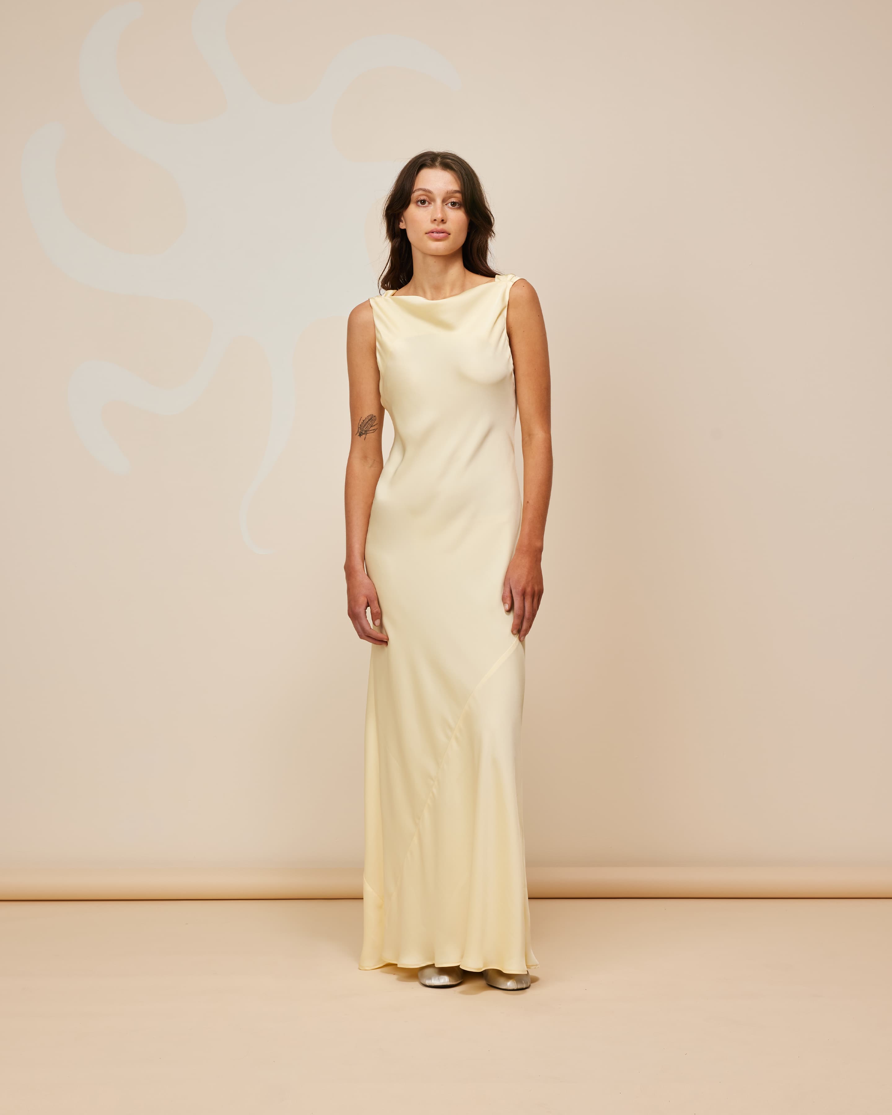 FIREBIRD COWL GOWN BUTTER | RUBY