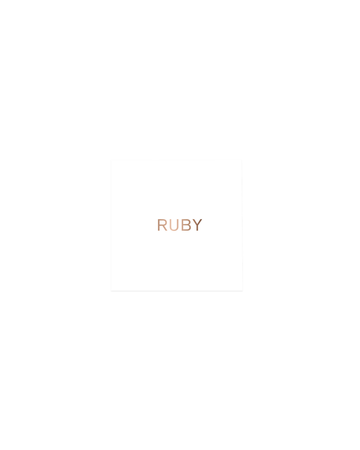White square box with gold embossed RUBY logo.