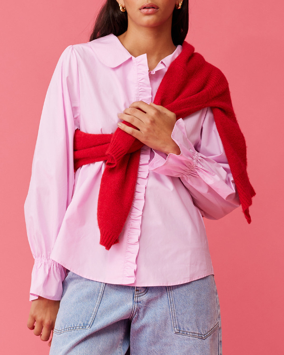 Pink Ruffle Shirt