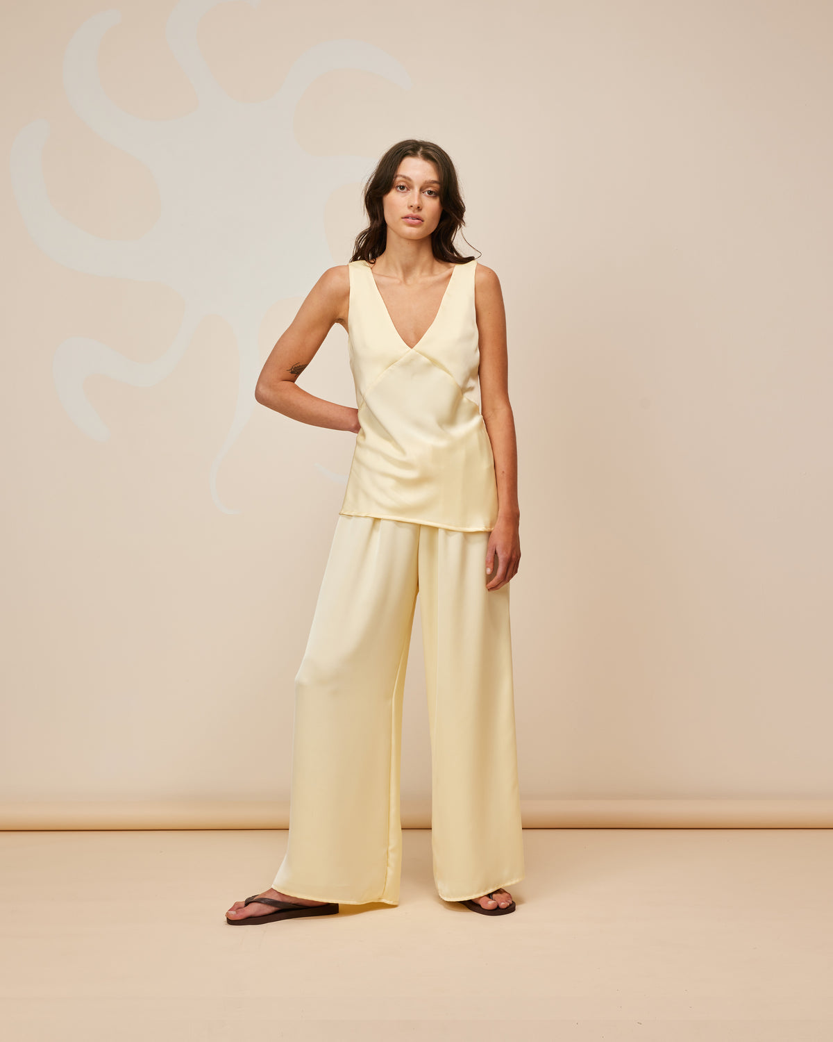 ANDIE SATIN PANT BUTTER
