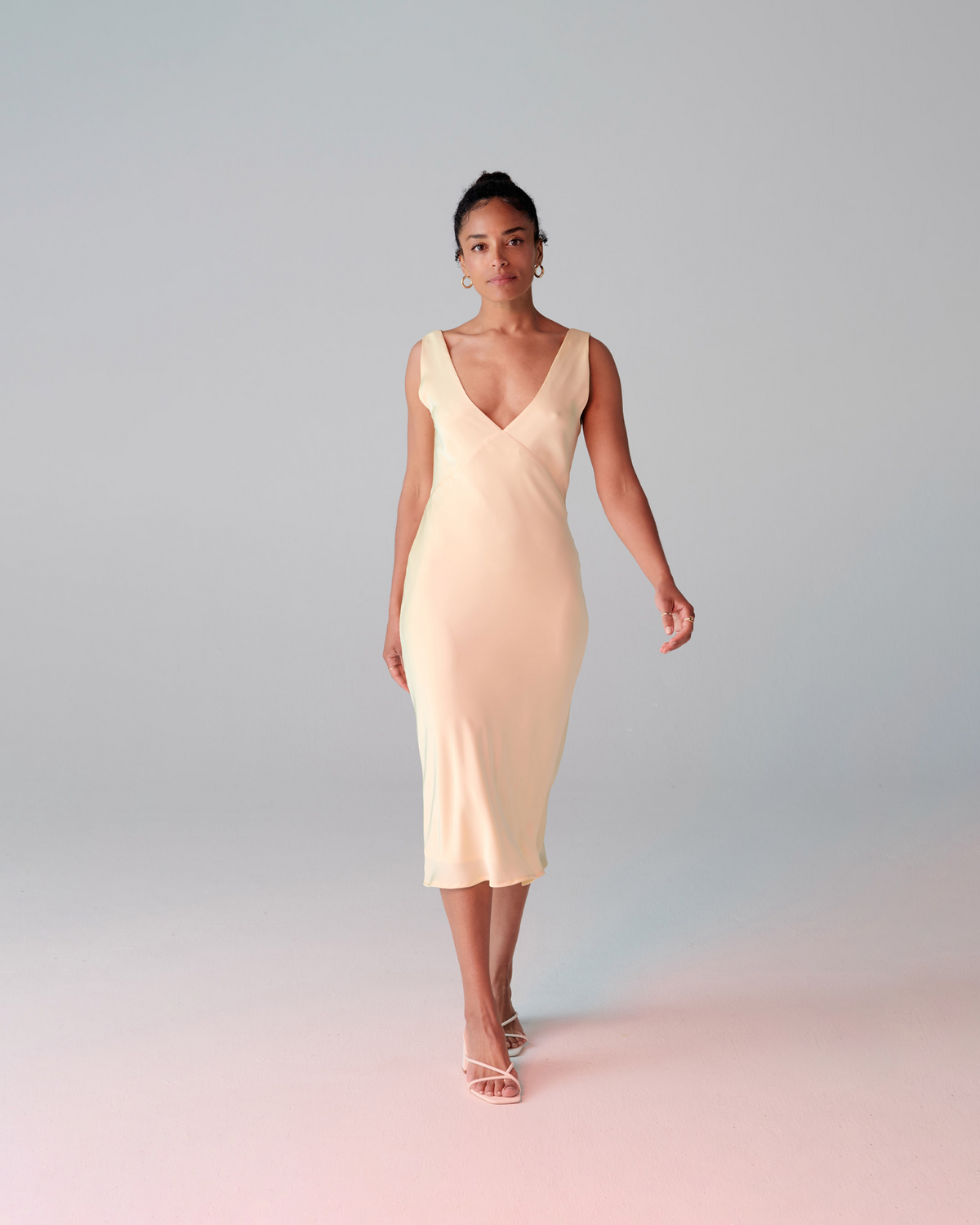 andie satin midi dress Andie Open Back Satin Maxi Dress Shop American Threads Women's Trendy Online Boutique Blue / M