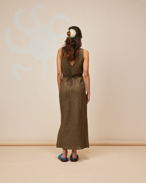 knee length dresses for ladies Womens Colette Linen Slip Dress Black | Assembly Label  Assembly Label