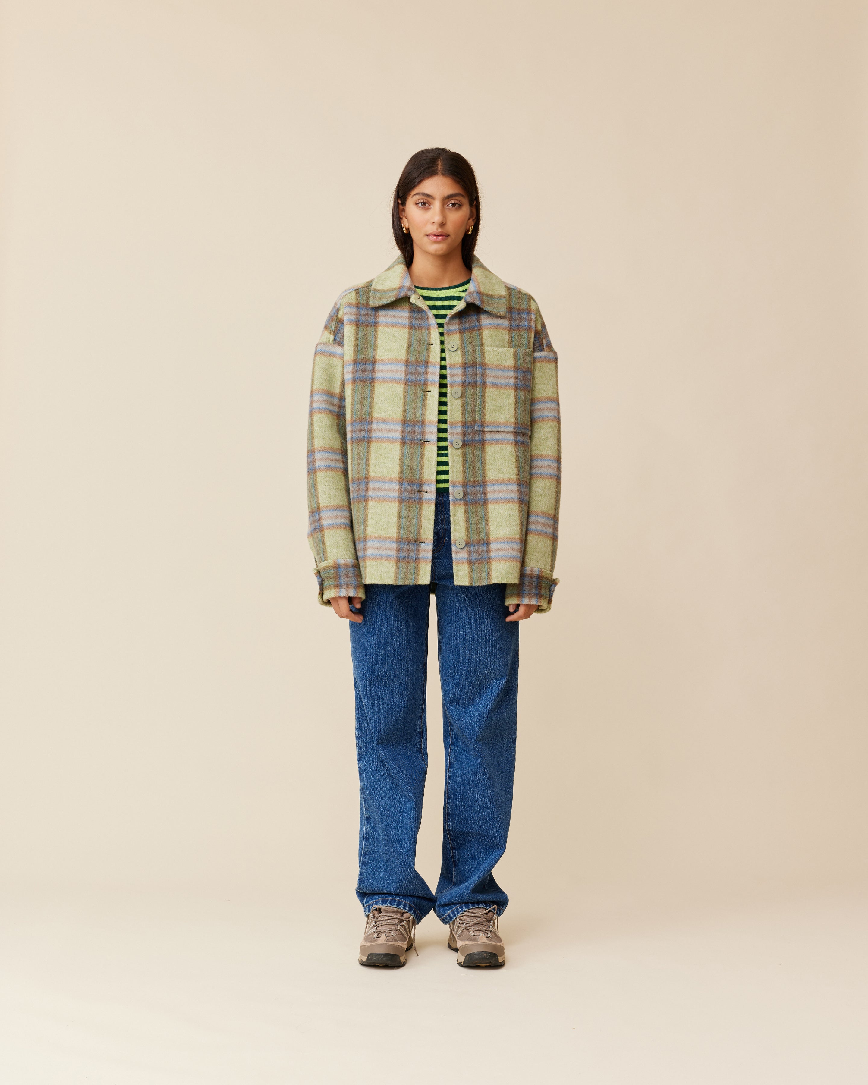 SIAN JACKET GREEN CHECK | RUBY