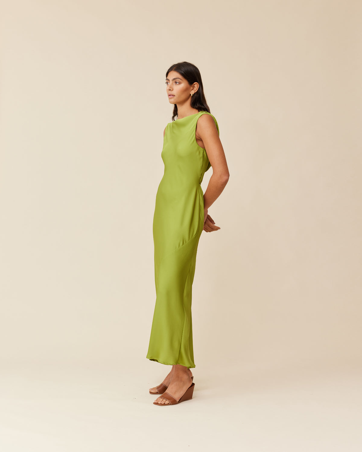 FIREBIRD COWL GOWN PEA GREEN FIREBIRD COWL GOWN PEA GREEN