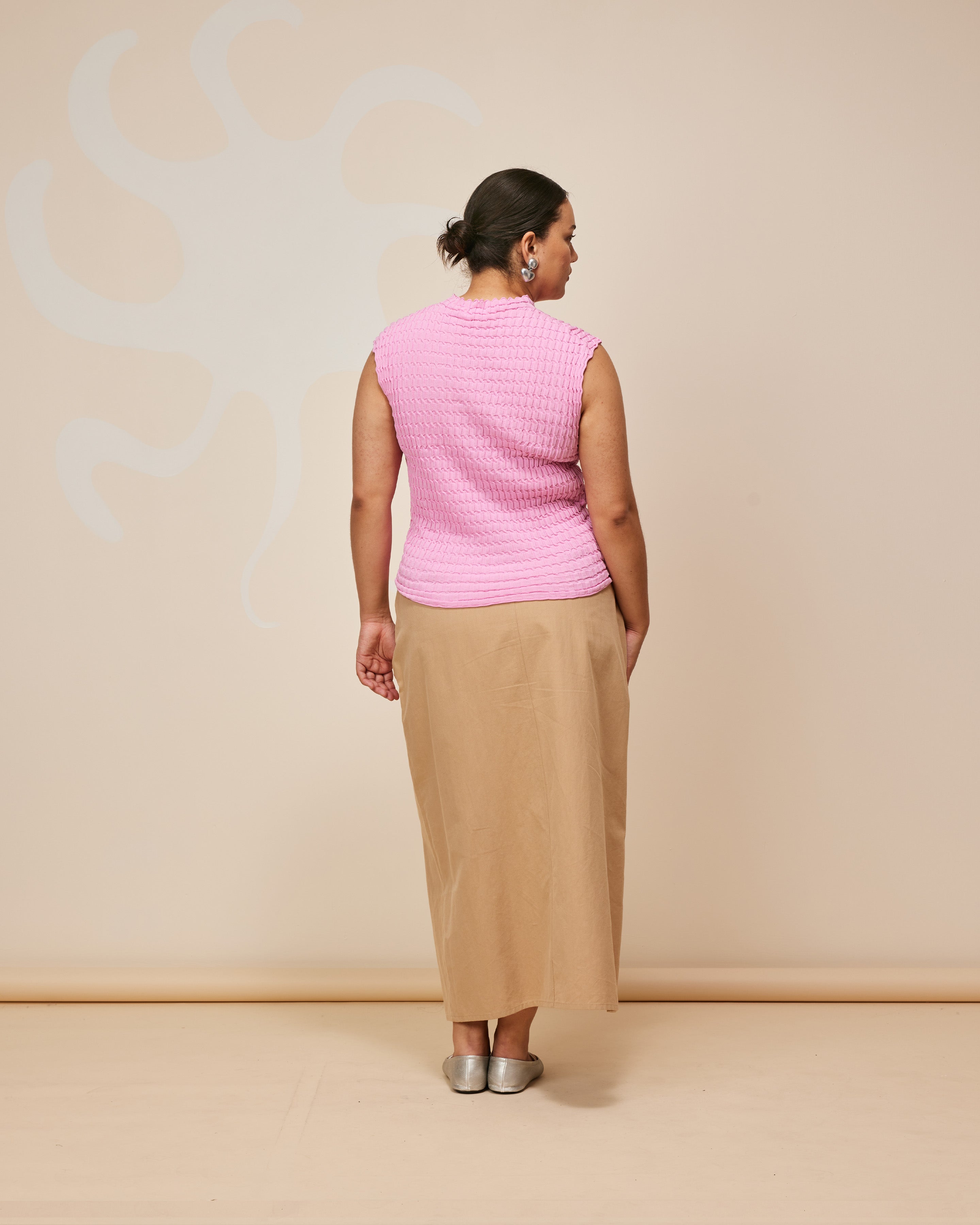 RAFFIA SKIRT CAMEL | RUBY