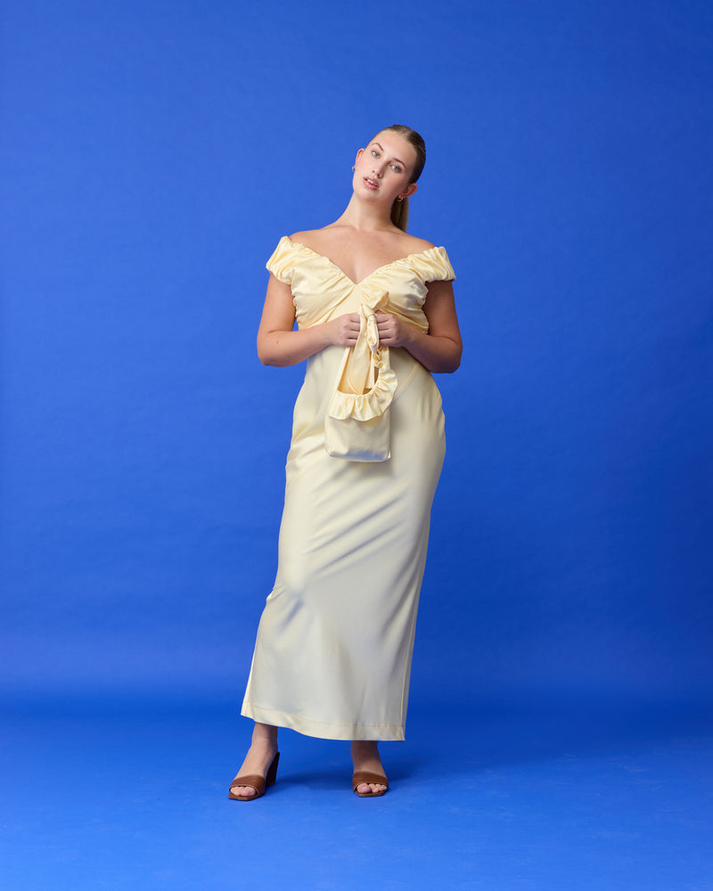 RUBY X EMMA JING MINI RUFFLE BAG BUTTER | Mini ruffle bag with an adjustable tie strap, featured as part of Summer Fling with Emma Jing, our Holiday 2024 collaboration with local Aotearoa designer, Emma Jing. A fun take...