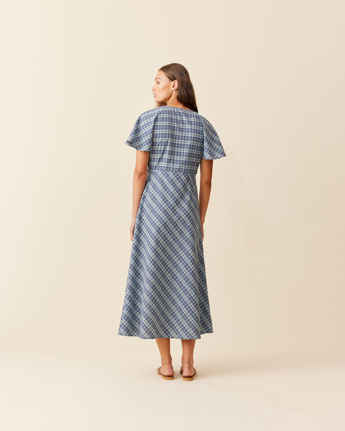 CLOVER MIDI DRESS NAVY YELLOW TARTAN | RUBY CLOVER MIDI DRESS NAVY YELLOW TARTAN | RUBY