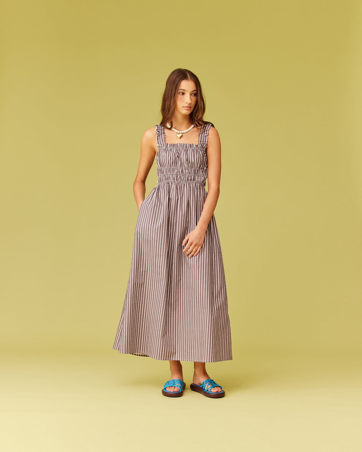 TRULLI DRESS BROWN STRIPE | RUBY TRULLI DRESS BROWN STRIPE | RUBY