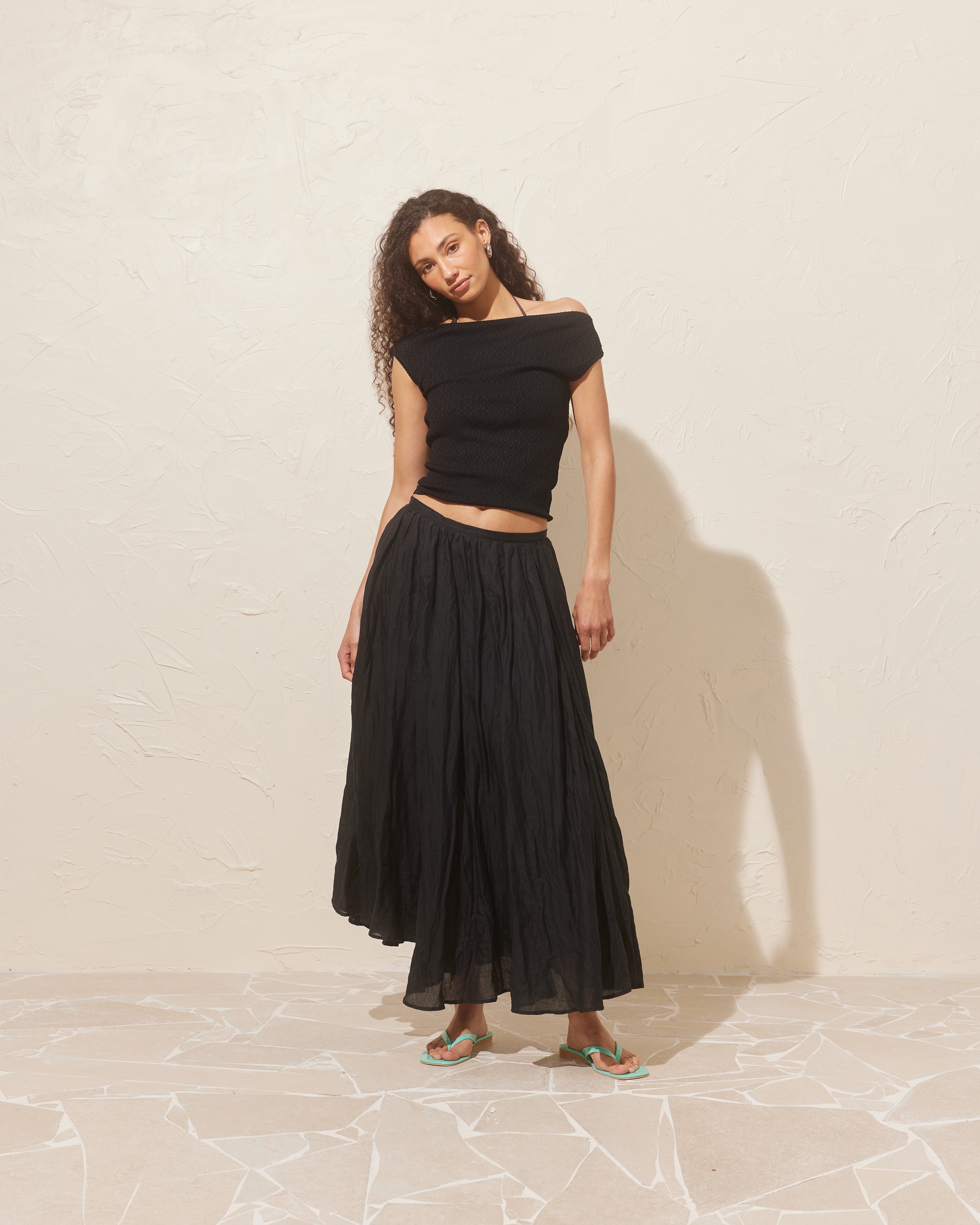 EMMA KNIT TOP BLACK LACE | RUBY