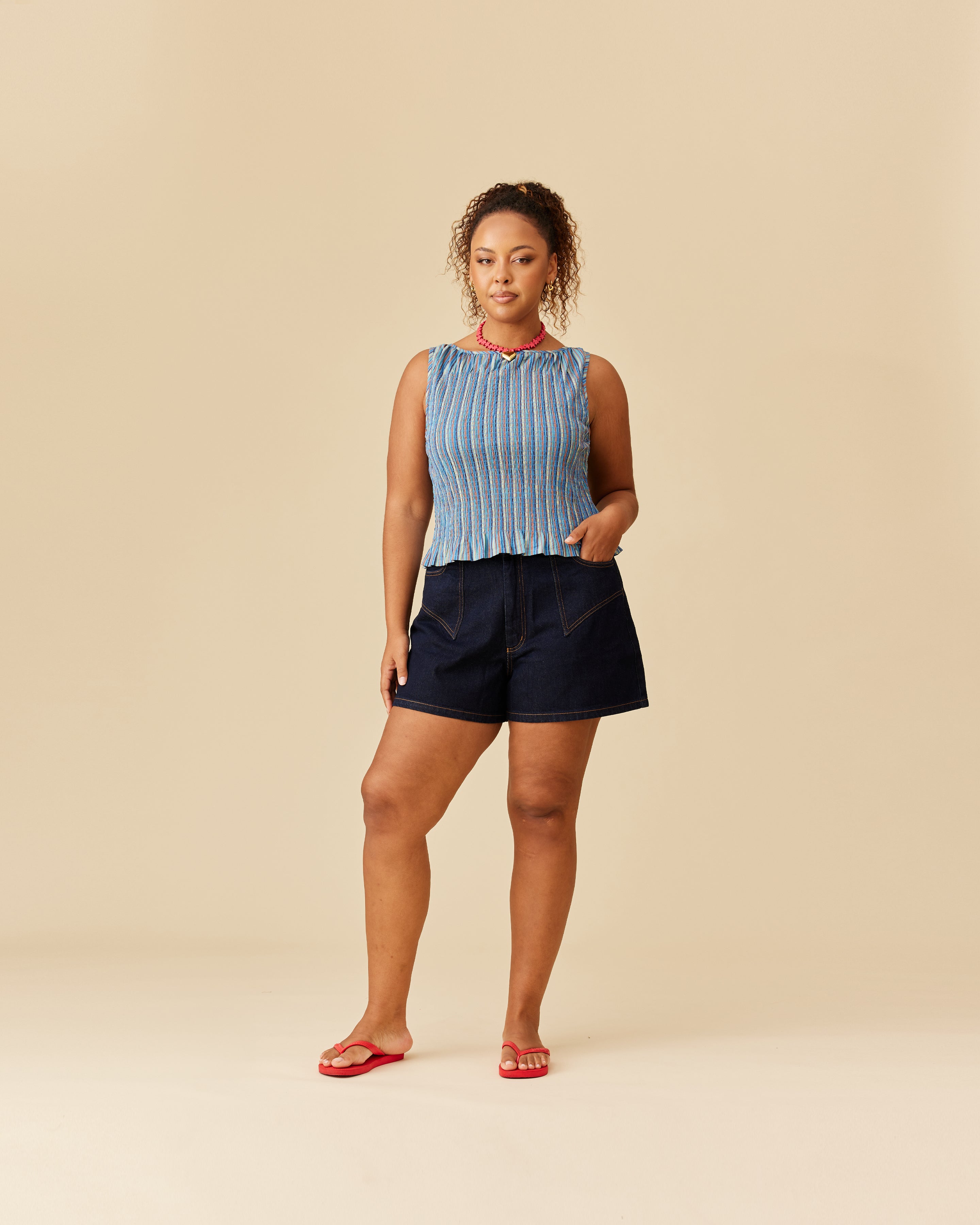 【あんな様】Multicolor Stripe TankTop Striped Scoop Neck Tank – Lilla P