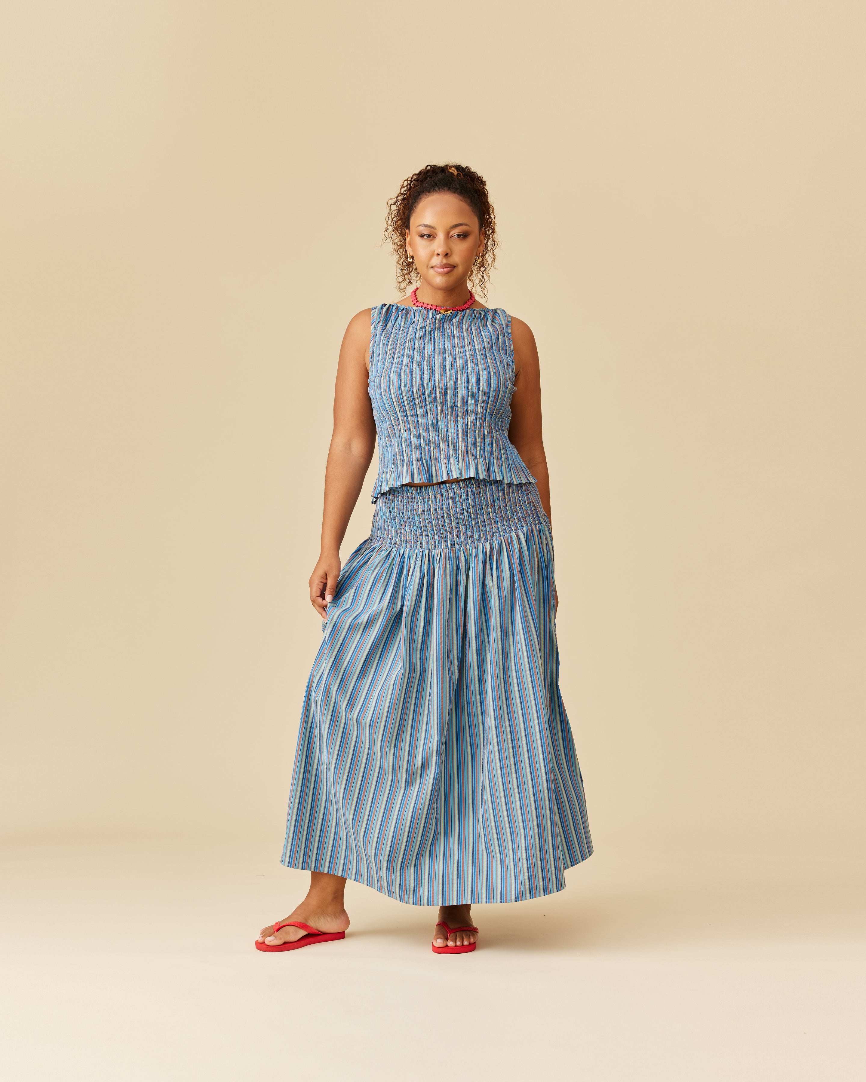 ANASTASIA TANK KALEIDOSCOPE STRIPE | RUBY