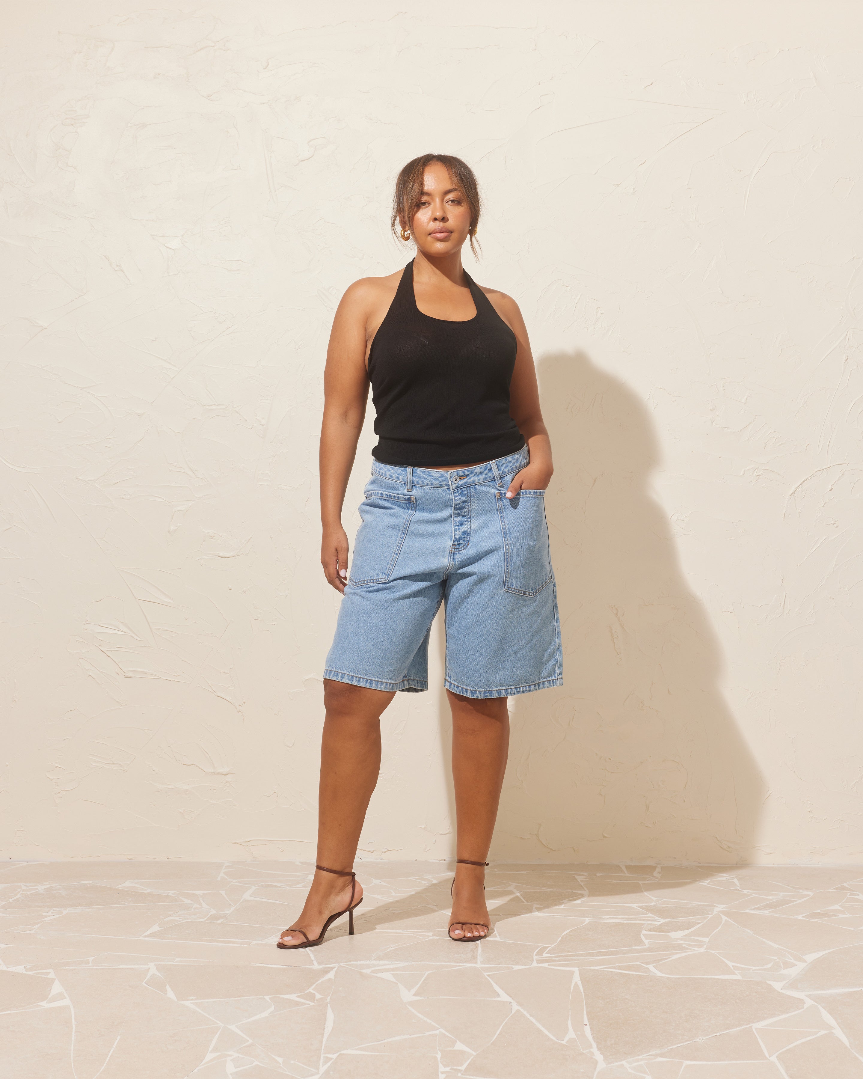 MERCI DENIM SHORT LIGHT BLUE | RUBY
