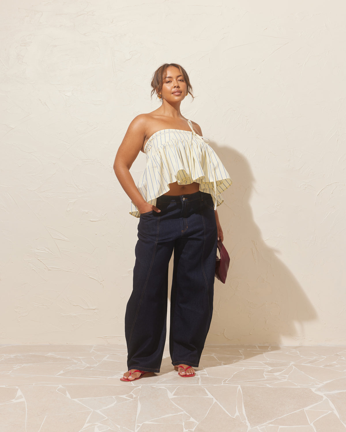 RODEO MINI SKIRT BUTTER NAVY STRIPE | RUBY