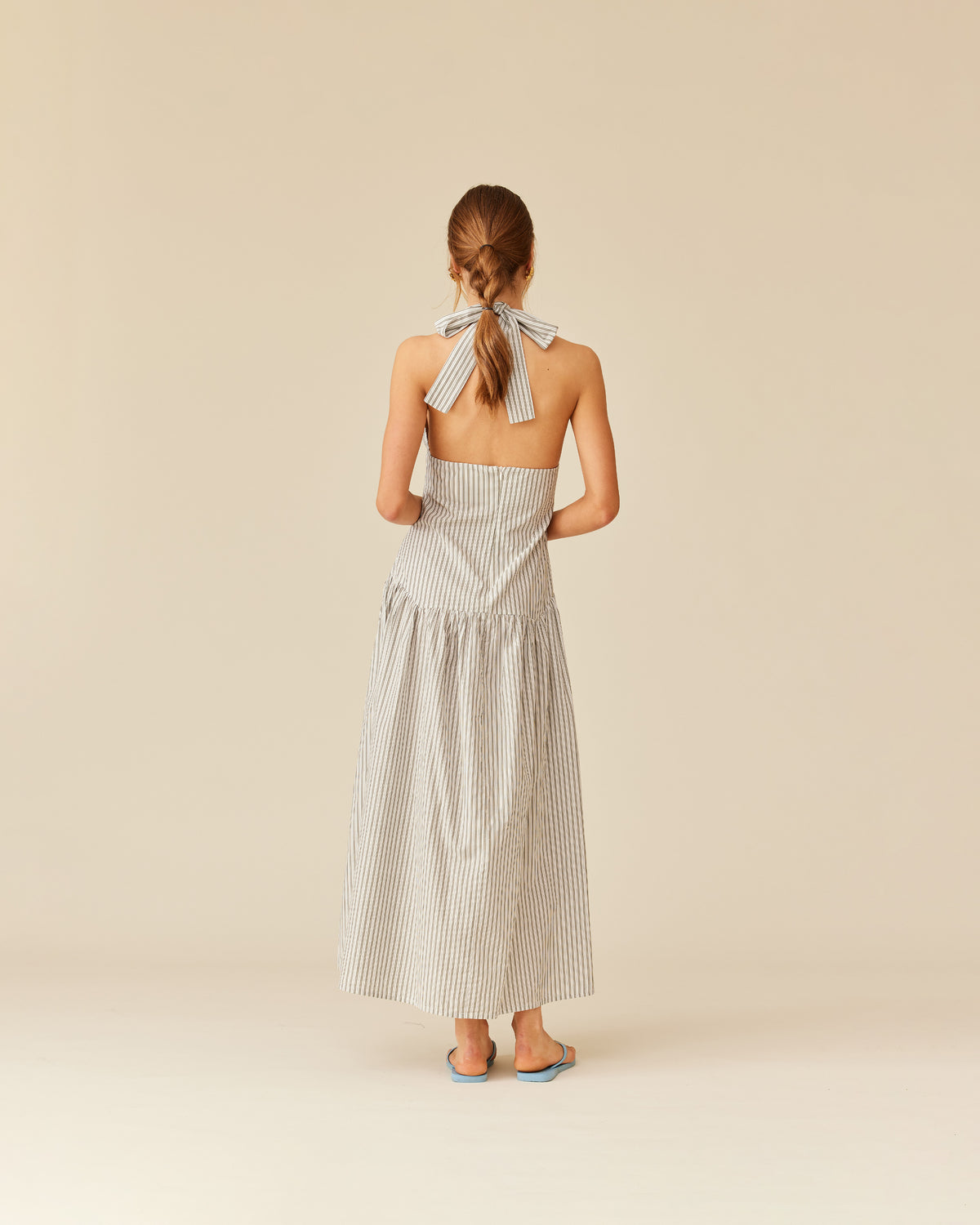 RELAXE HALTER DRESS OLIVE STRIPE | RUBY RELAXE HALTER DRESS OLIVE STRIPE | RUBY