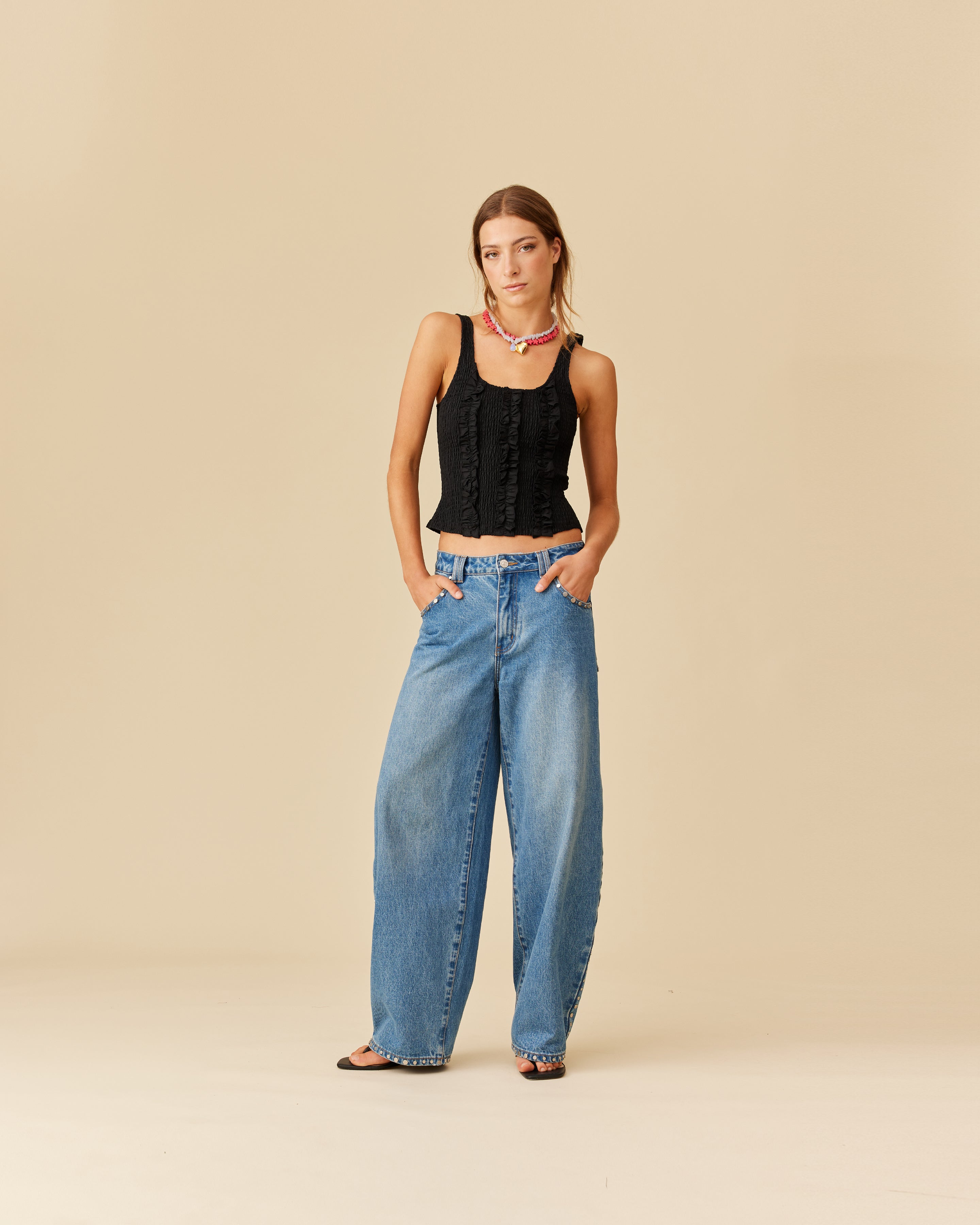 RIBBON TANK BLACK | RUBY