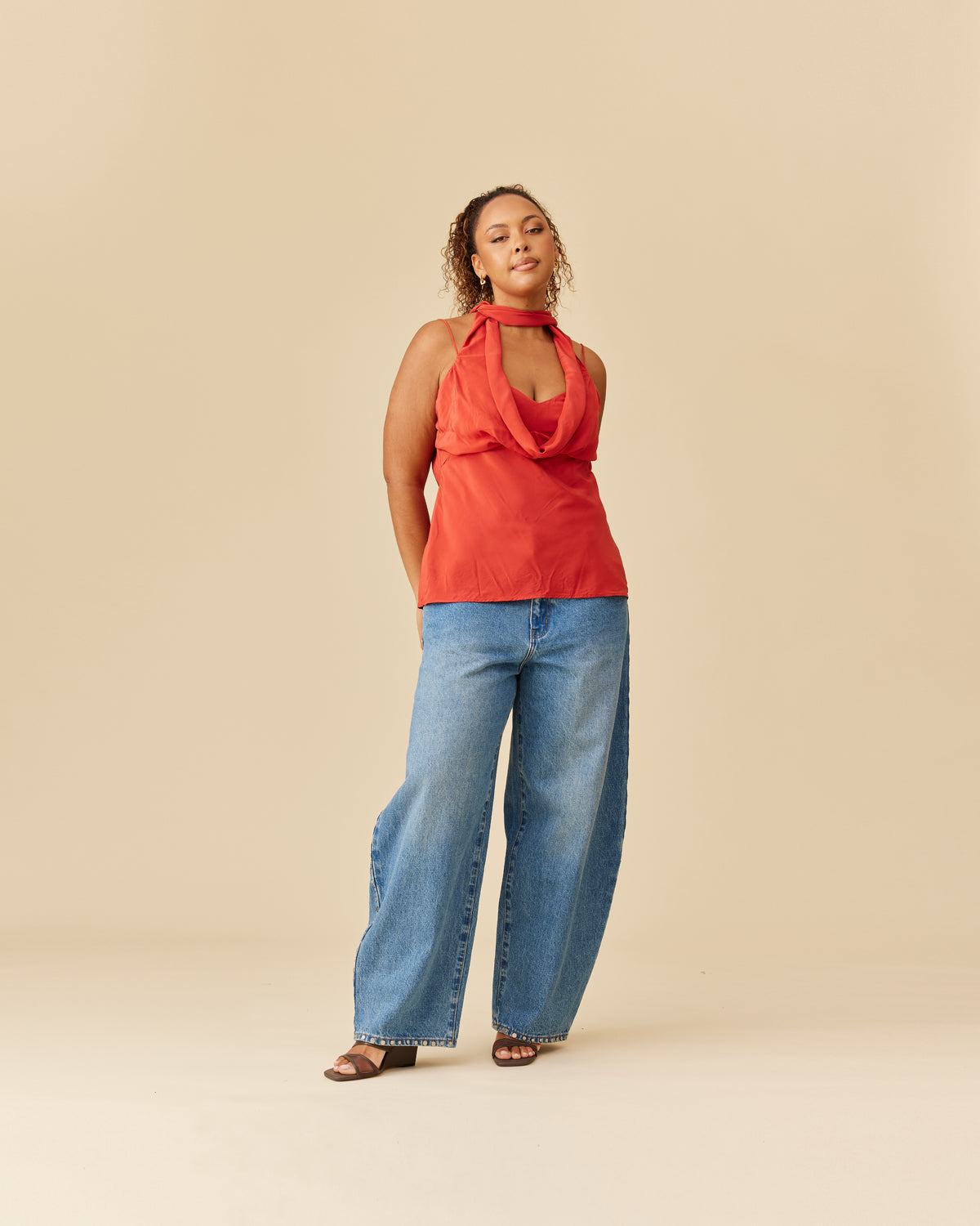 RILEY SASH CAMISOLE FIREWHIRL | RUBY