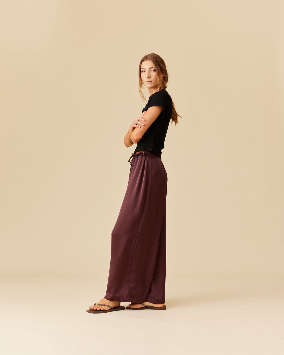 Ruby Sangha Rico RICO SATIN PANT WINE | RUBY