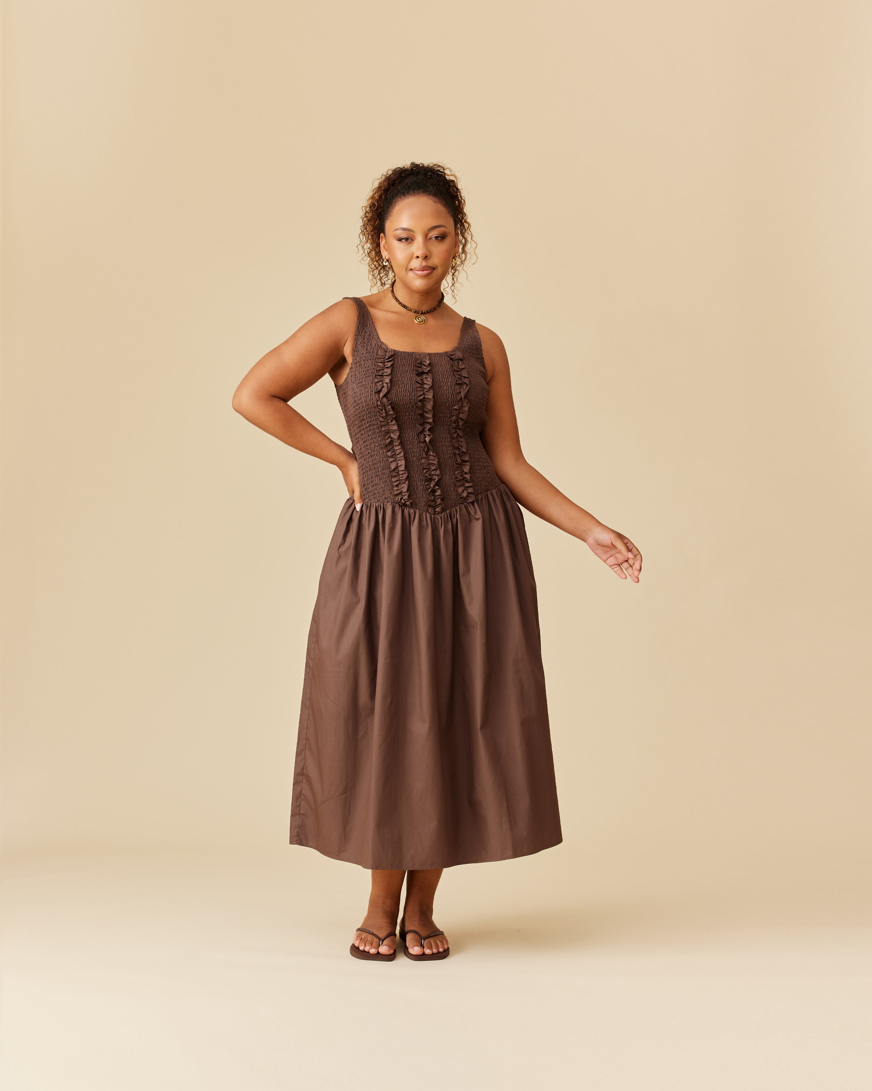 RIBBON MIDI DRESS DONKEY | RUBY