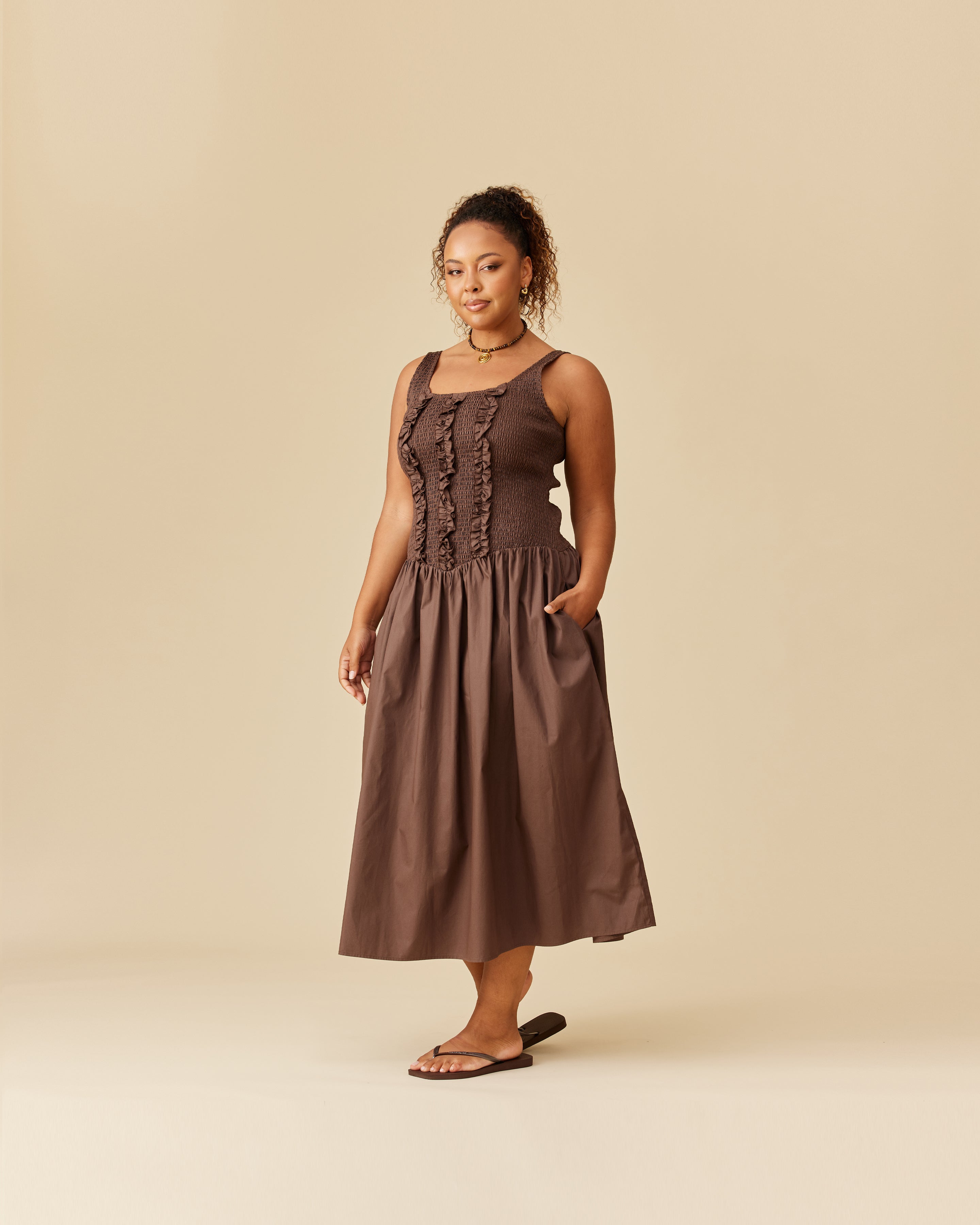 RIBBON MIDI DRESS DONKEY | RUBY