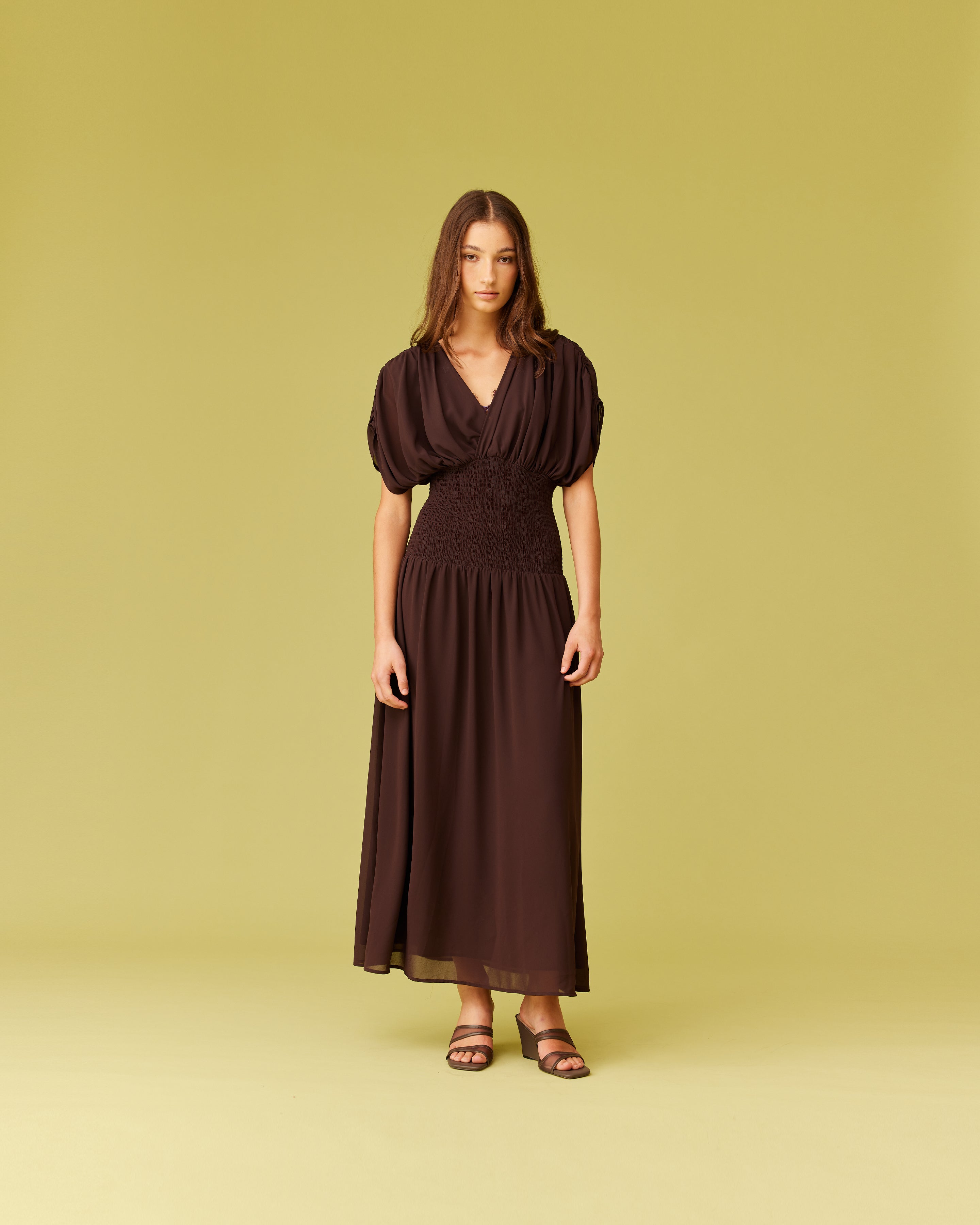 RILEY SHIRRED MAXI DRESS JAVA