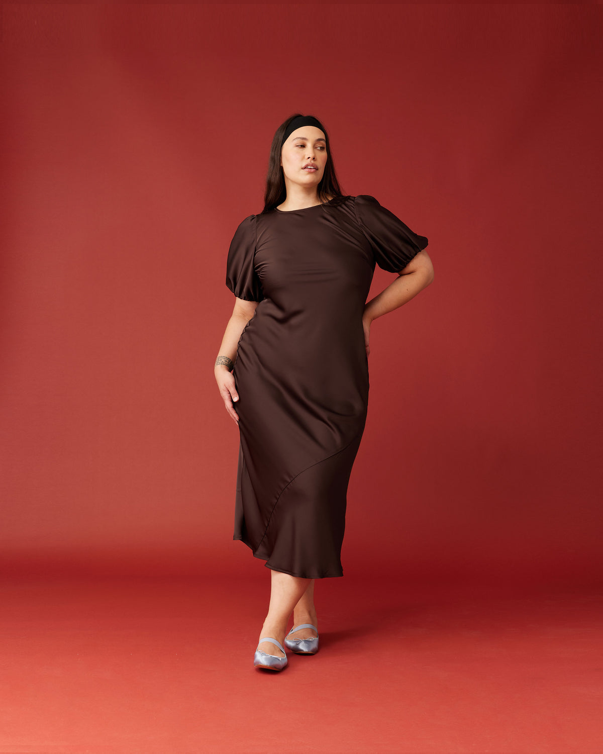 KENDALL SATIN DRESS ESPRESSO | RUBY KENDALL SATIN DRESS ESPRESSO | RUBY