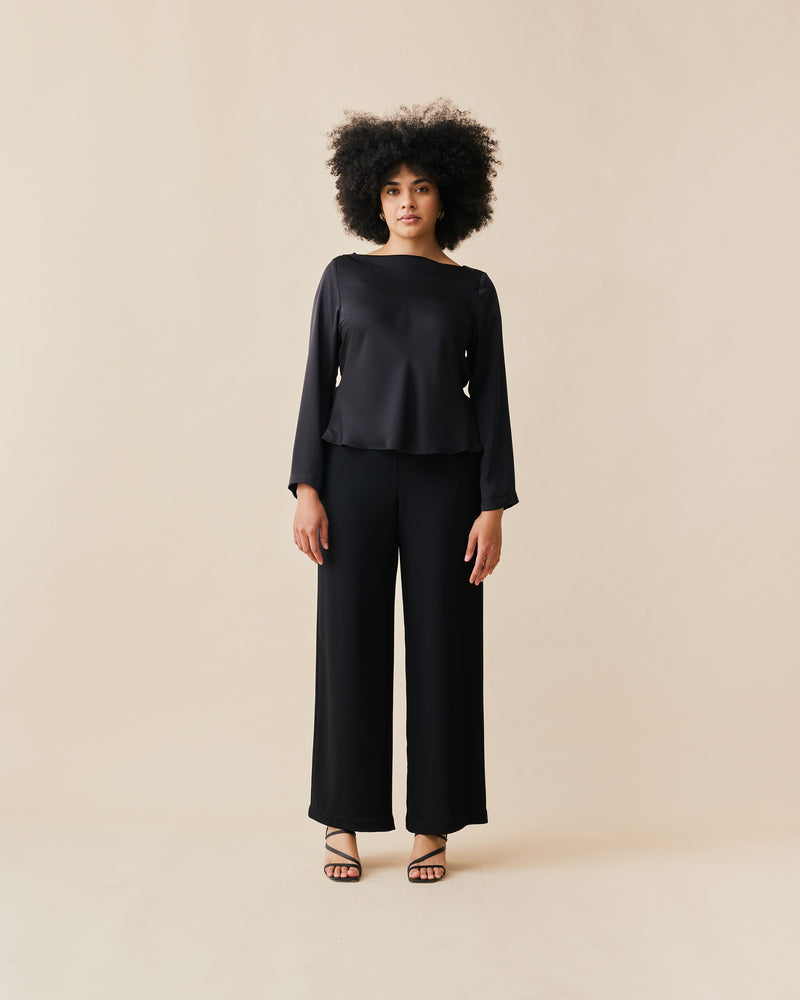 FIREBIRD PANT BLACK | Classic high waisted pant with a straight leg silhouette in black. An effortless and versatile piece perfect for work and beyond.