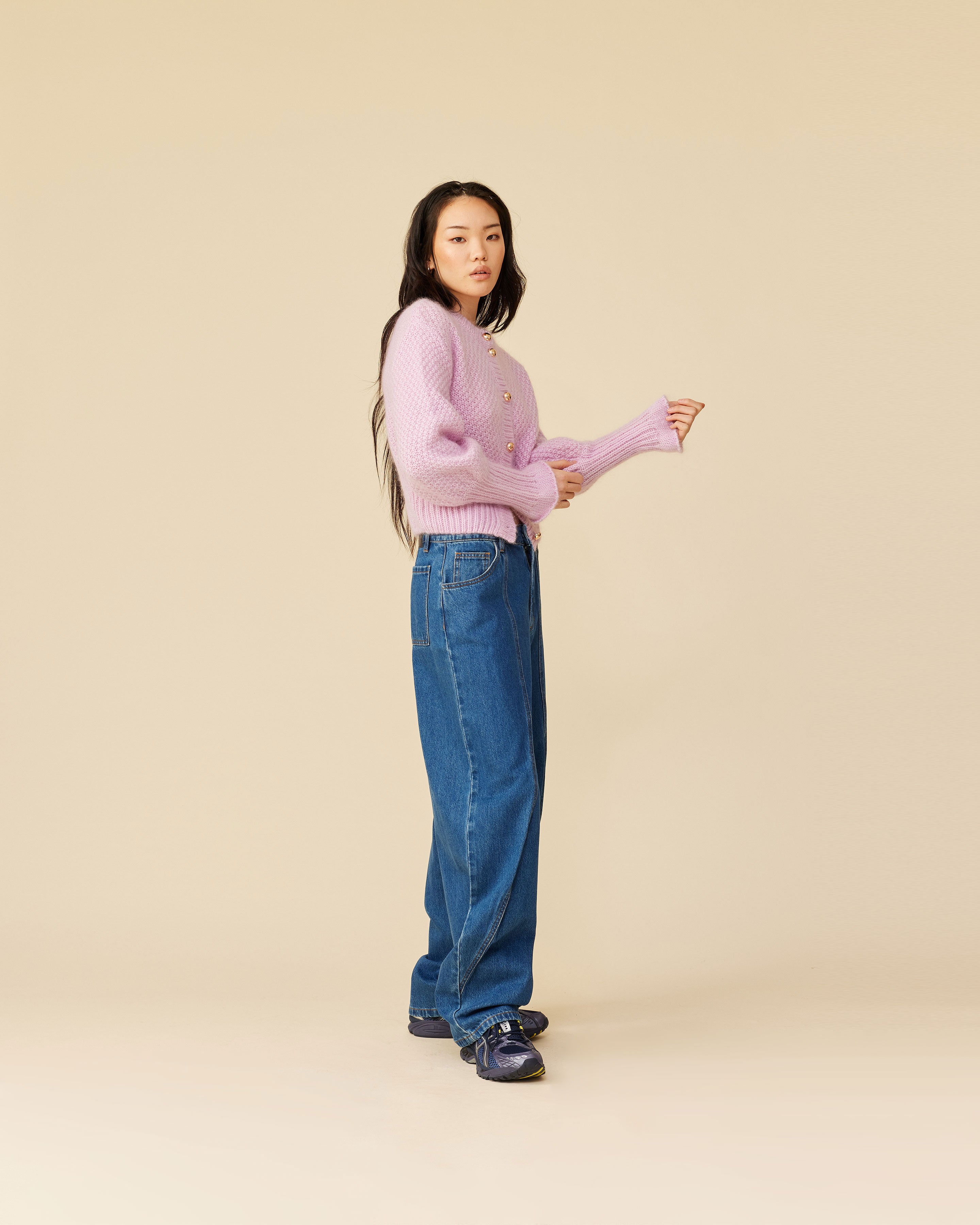 meltthelady broken mellow cardigan ピンク NWT ZARA Smooth Knit Cotton Blend 3/4 Sleeve Cardigan Pink