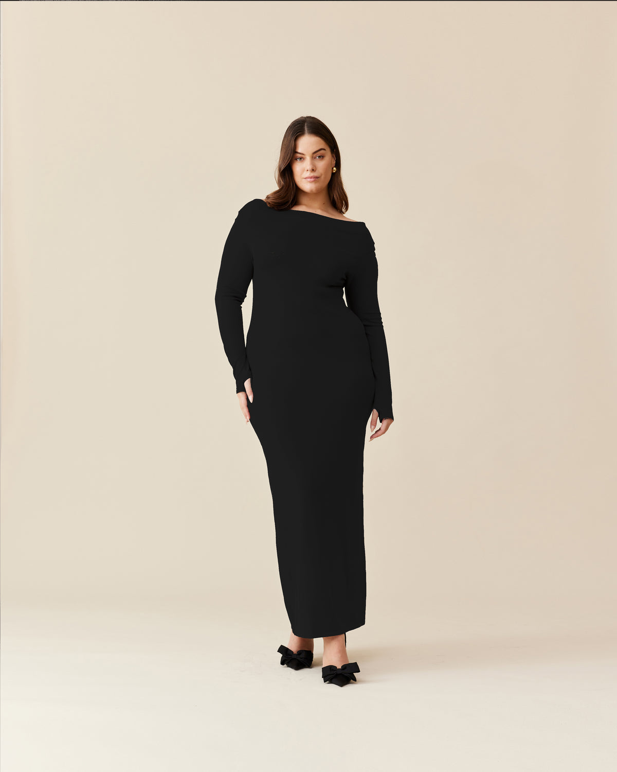 EMMA KNIT LONG SLEEVE DRESS BLACK | RUBY EMMA KNIT LONG SLEEVE DRESS BLACK | RUBY