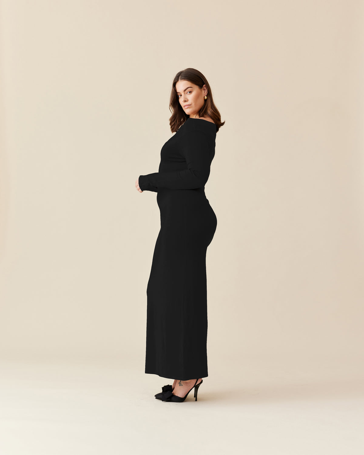 EMMA KNIT LONG SLEEVE DRESS BLACK | RUBY EMMA KNIT LONG SLEEVE DRESS BLACK | RUBY