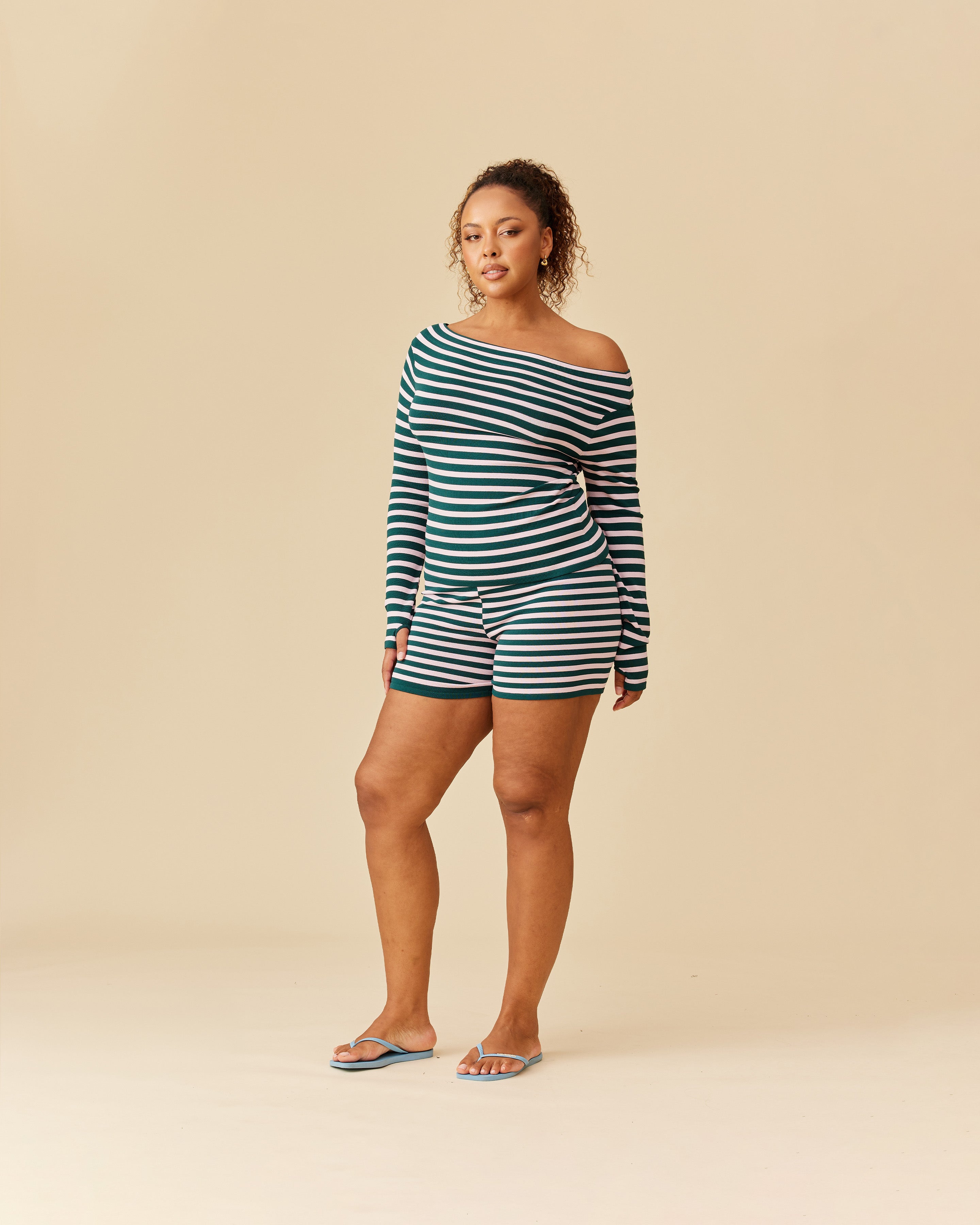 EMMA KNIT LONG SLEEVE PINK FOREST STRIPE | RUBY