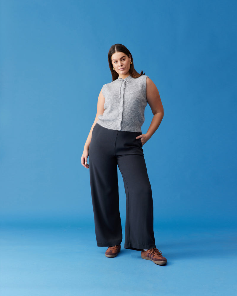 FIREBIRD PANT COAL | Classic high-waisted pant with a straight leg silhouette in a new coal colourway. An effortless and versatile piece perfect for work and beyond.