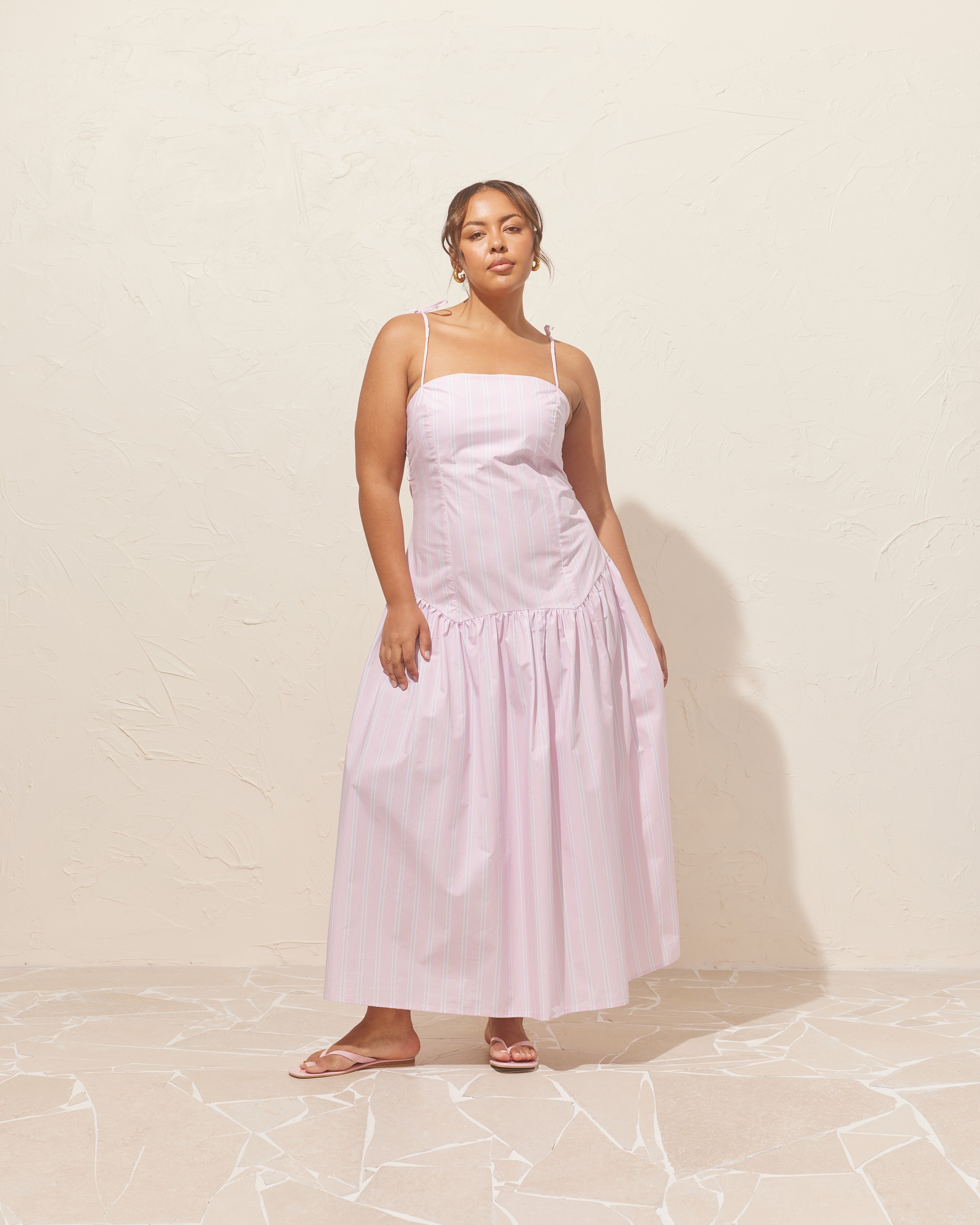 TRULLI MAXI DRESS LILAC CANDY STRIPE | RUBY