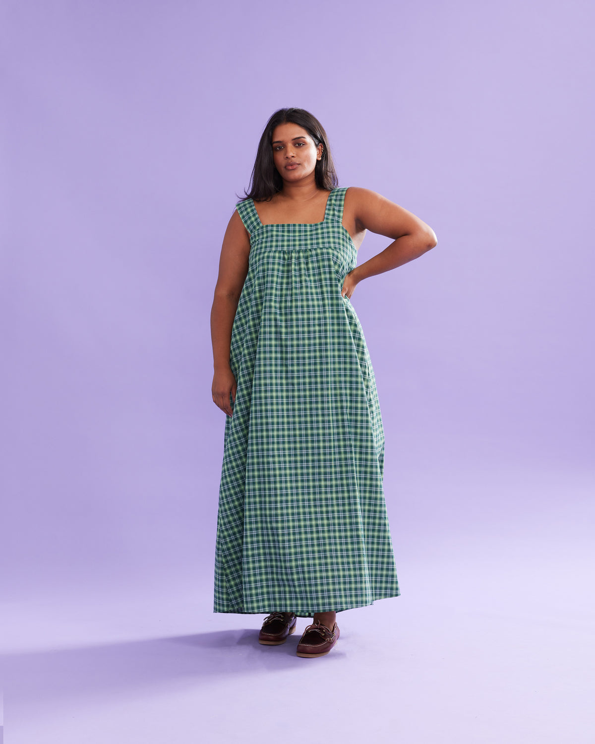 MARGIE TIE-BACK MAXI DRESS GREEN TARTAN | RUBY MARGIE TIE-BACK MAXI DRESS GREEN TARTAN | RUBY