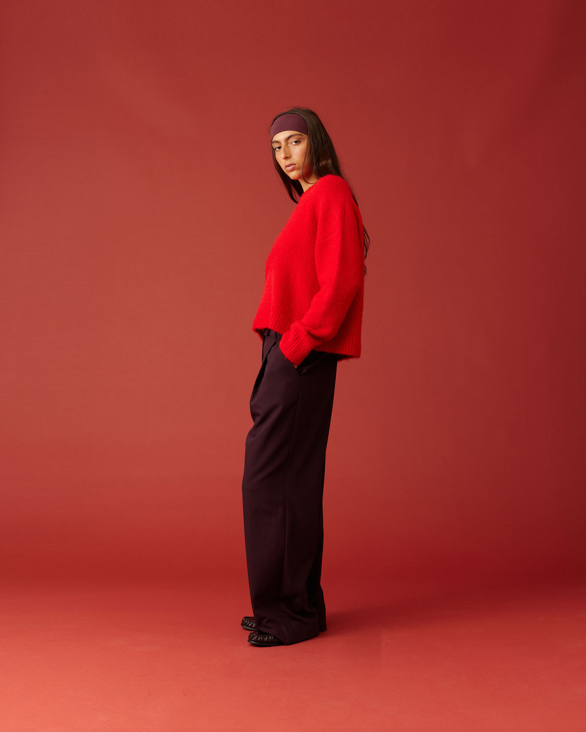 RUE TROUSER DEEP PLUM | RUBY