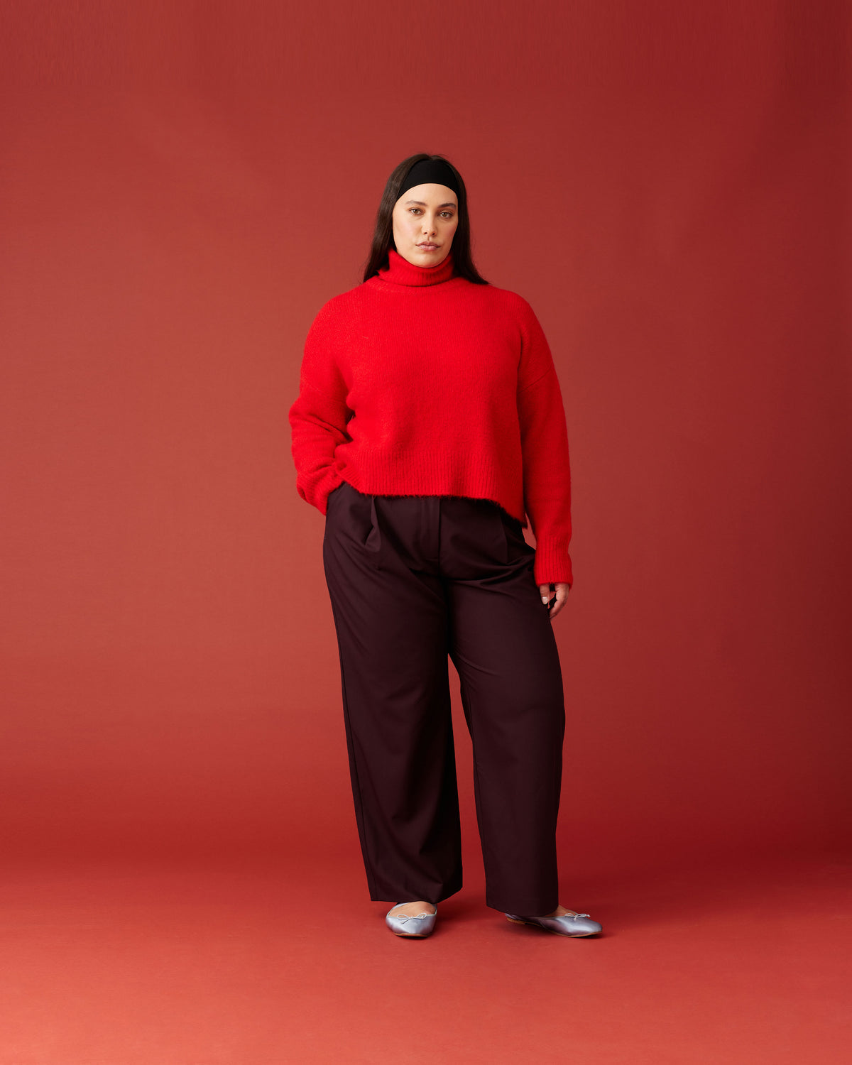 Ruby Rana Sweaters RHEA TURTLENECK SWEATER RED | RUBY