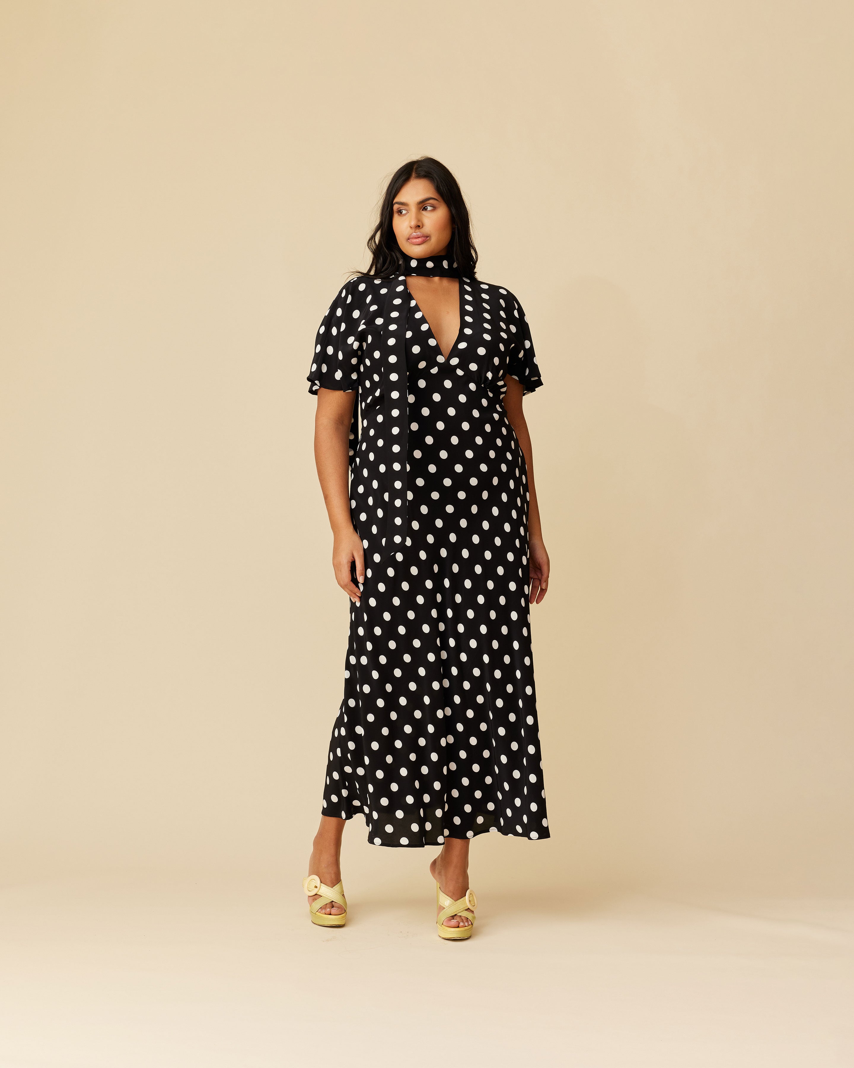 GLORIA SCARF DRESS POLKA DOT | RUBY