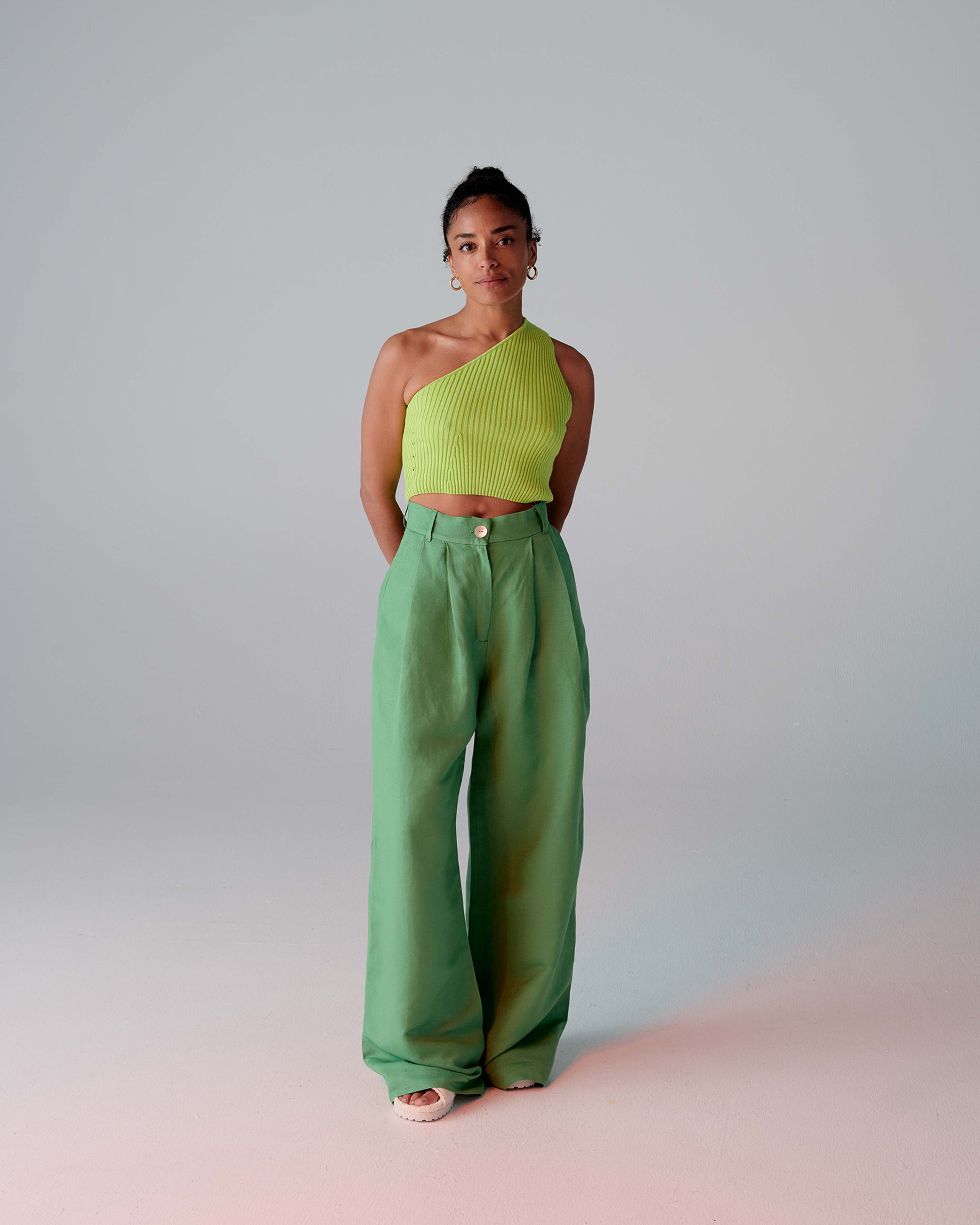 Lime green deals linen pants