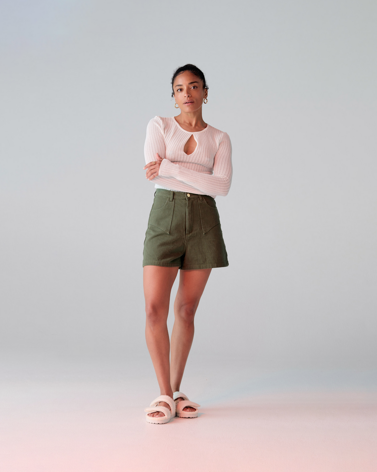 Denim Ruby CLOVER DENIM SHORT KHAKI | RUBY