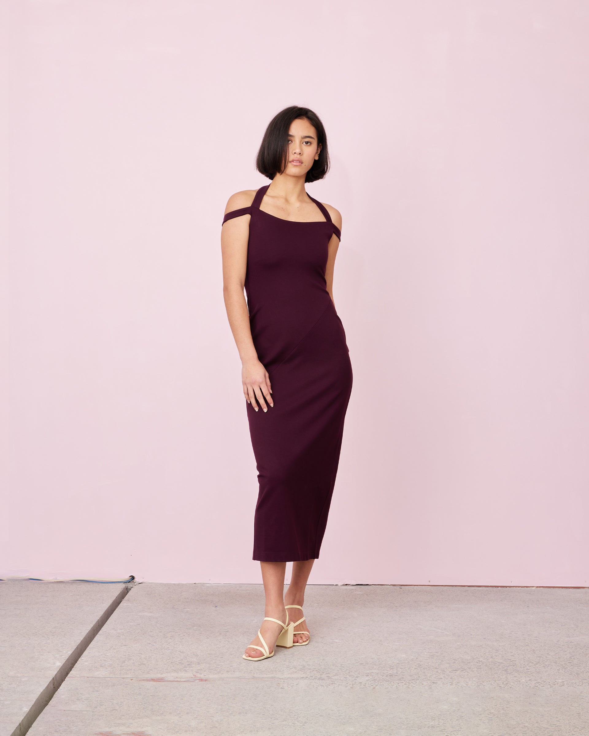 CALVIN DRESS PLUM | RUBY
